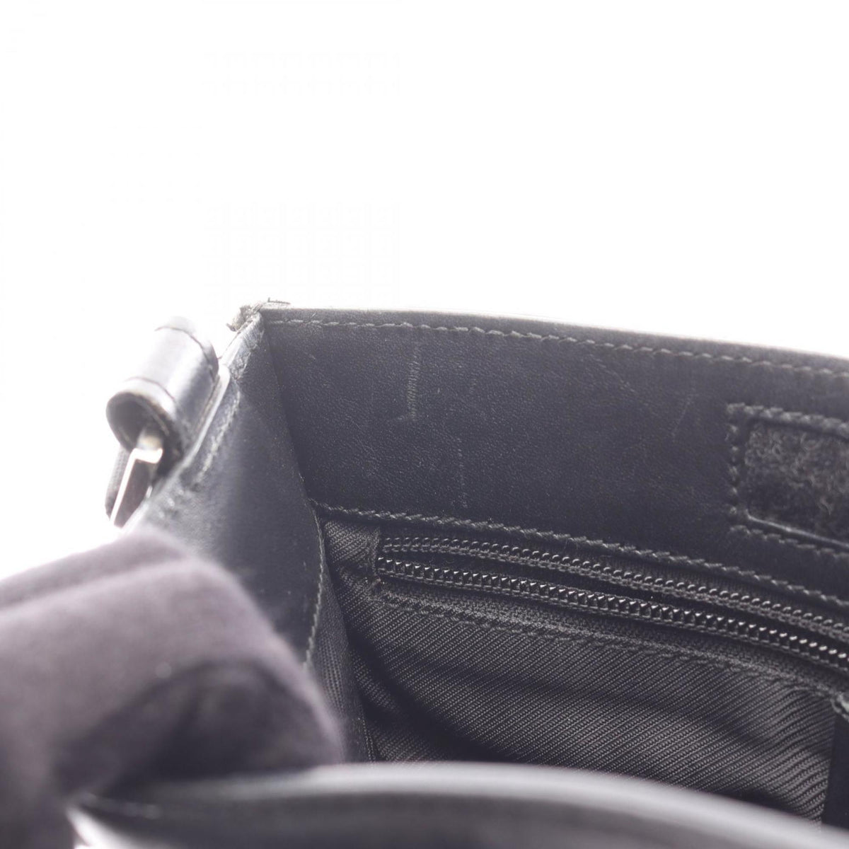Gucci Black Denim Leather Handbag Shoulder Bag (Pre-Owned)