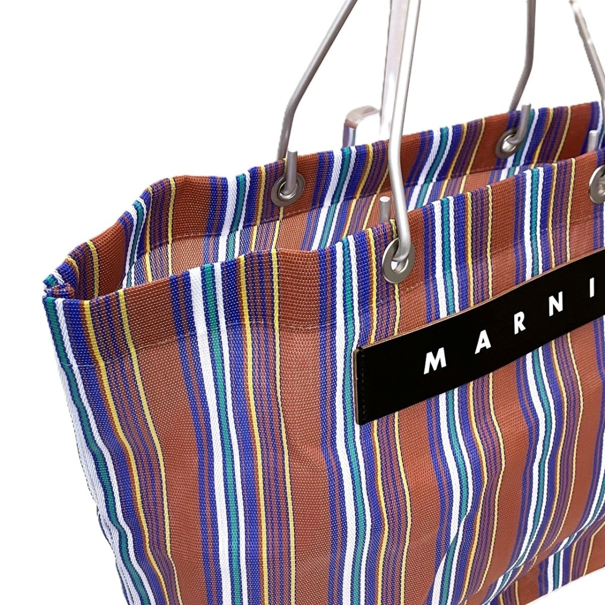 Marni Brown Nylon Leather Tote Bag (Pre-Owned)