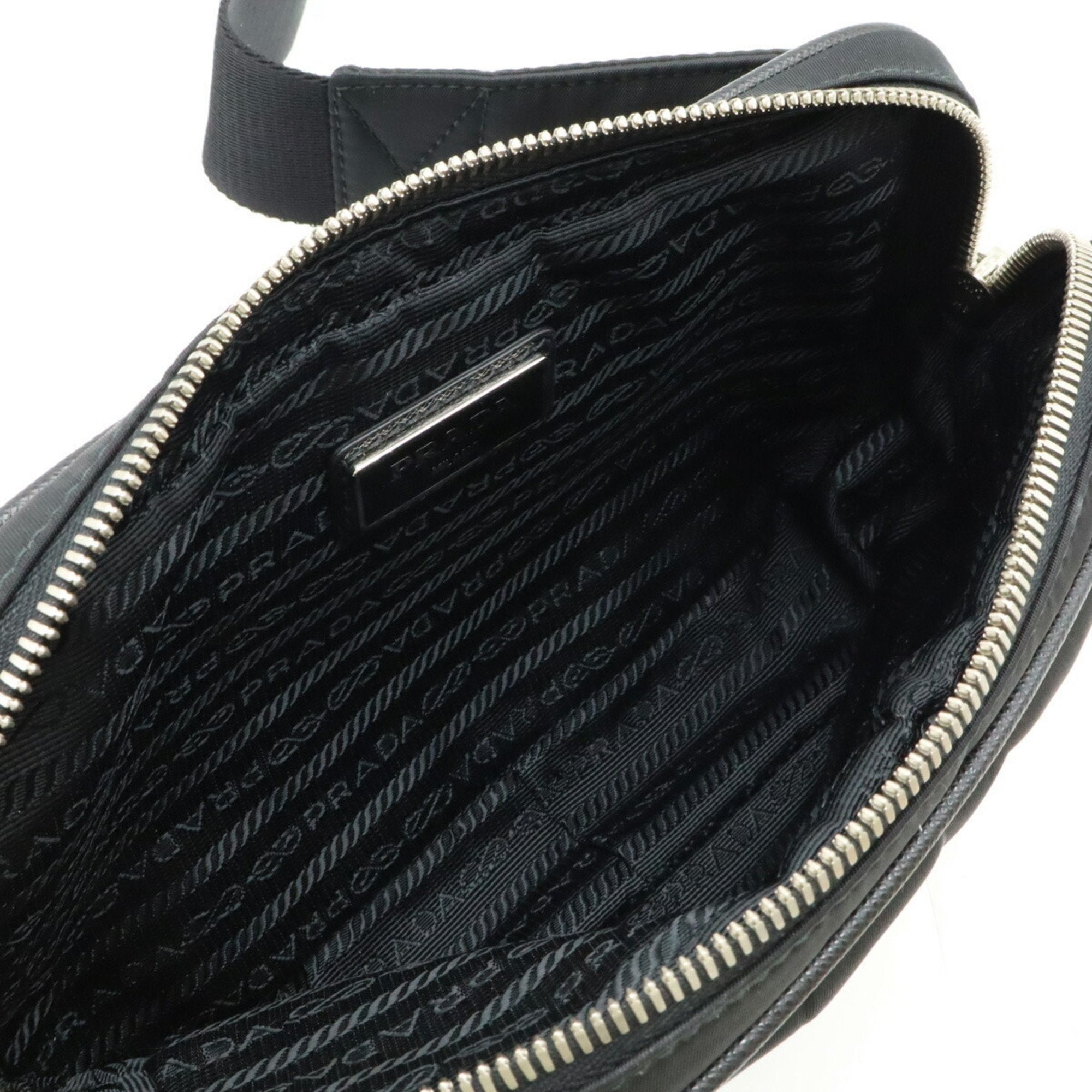 Prada Black Nero Yellow Nylon Pouch Sling Bag (Pre-Owned)