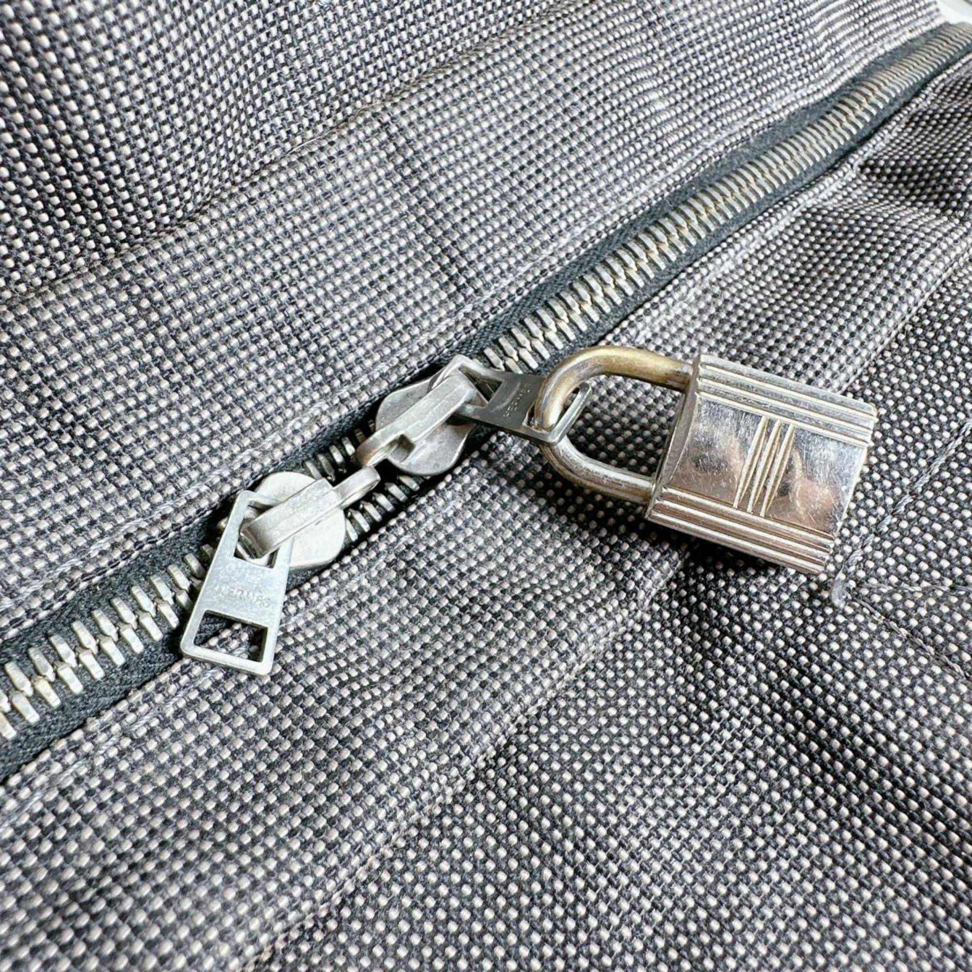Hermes Her Line Gray Canvas Tote Bag (Pre-Owned)
