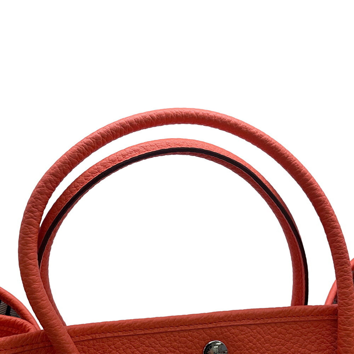 Hermes Garden Orange Poppy Country Leather Handbag Tote Bag (Pre-Owned)