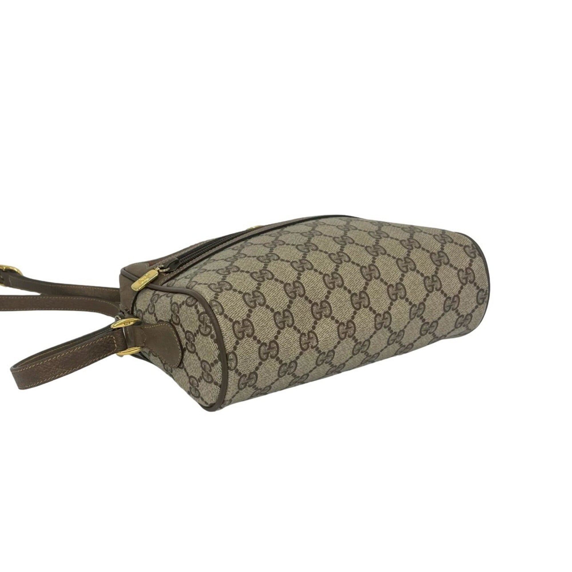 Gucci Brown Green Red Color Leather Pvc Pochette Shoulder Bag (Pre-Owned)