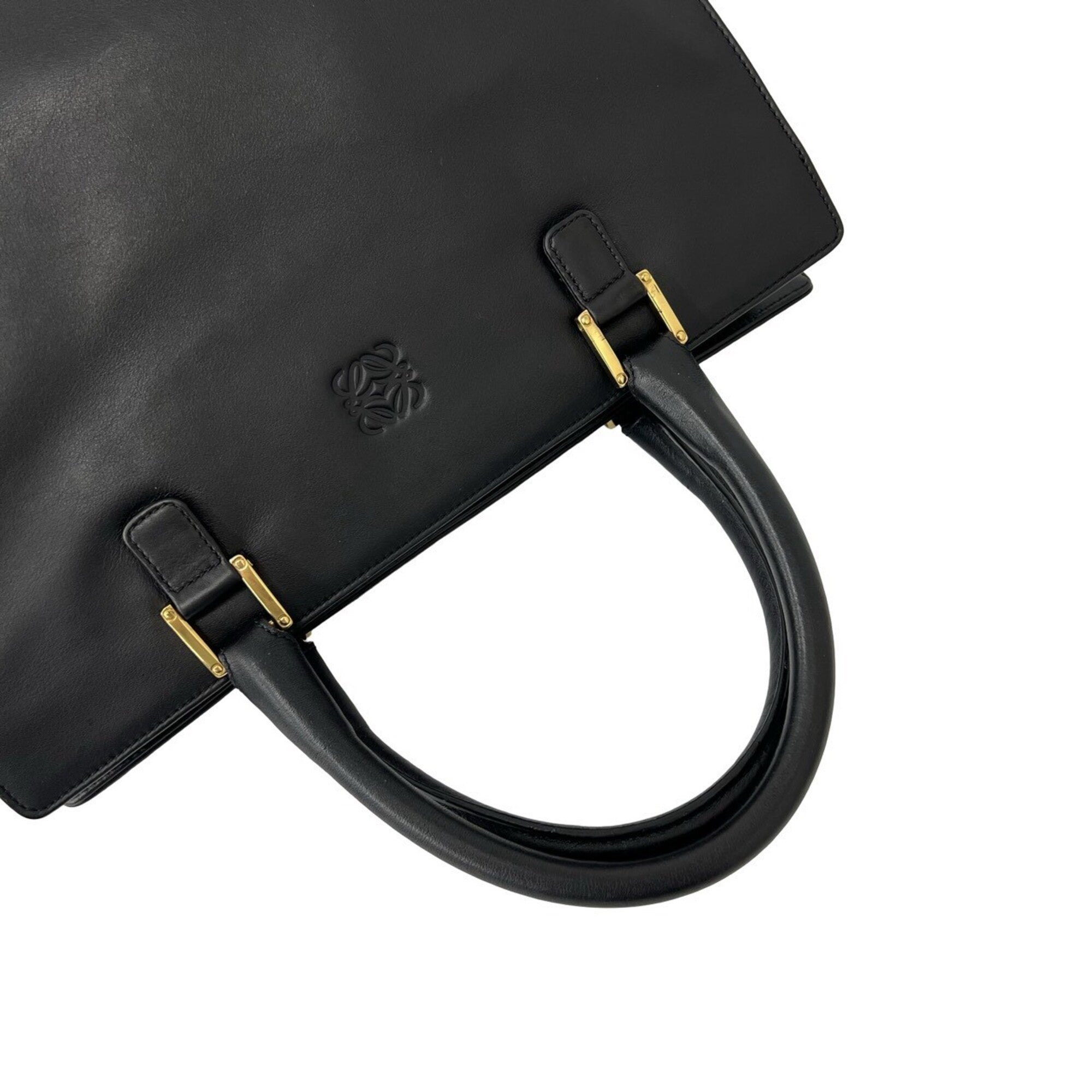 Loewe Black Leather Handbag Tote Bag (Pre-Owned)