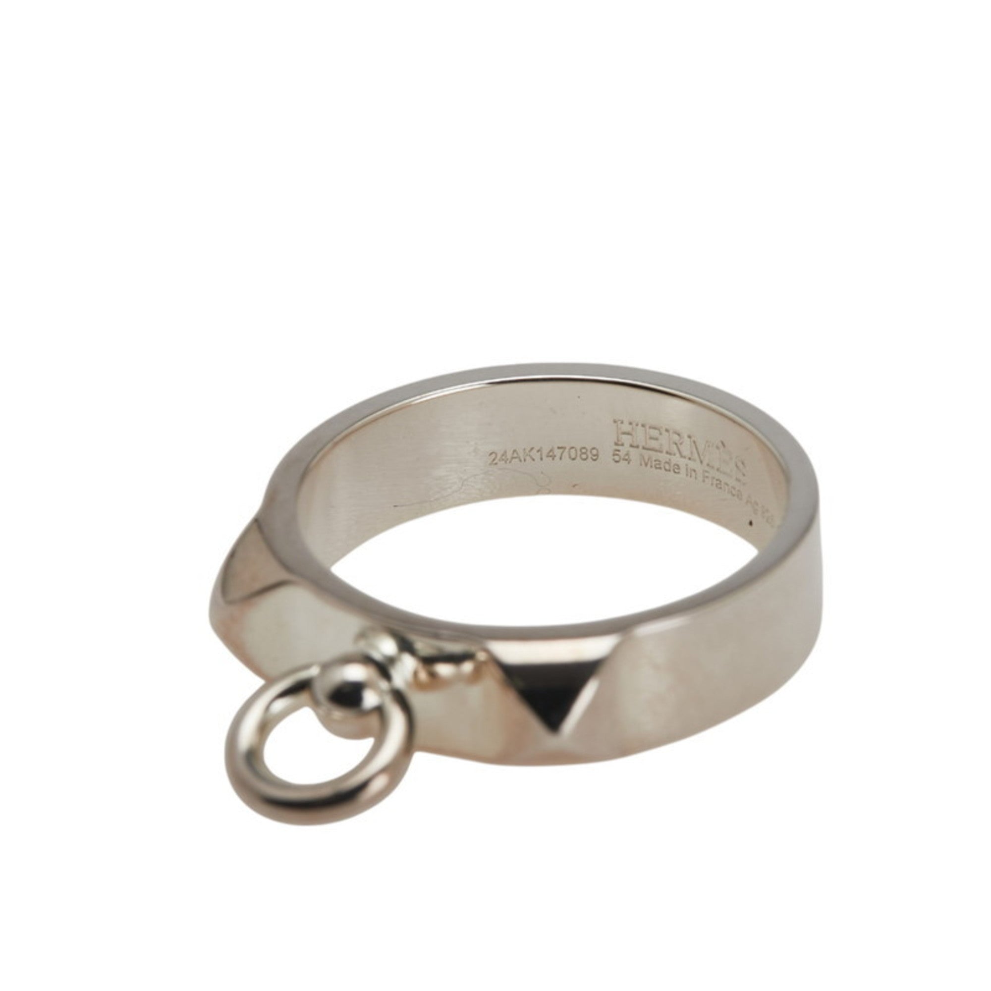 Hermes Collier De Chien Silver Silver 925 Band Ring (Pre-Owned)