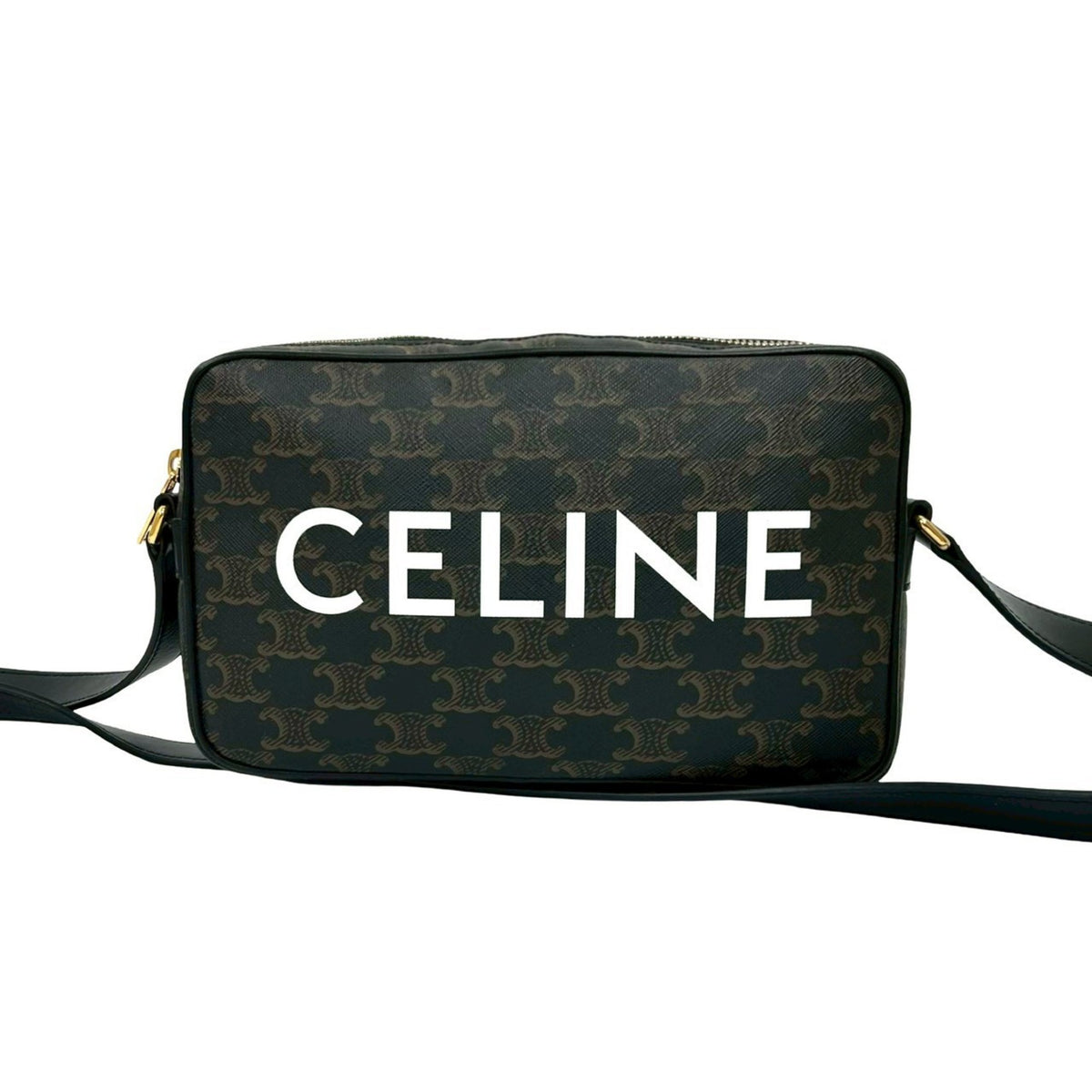Celine Brown Leather Pvc Pochette Shoulder Bag (Pre-Owned)
