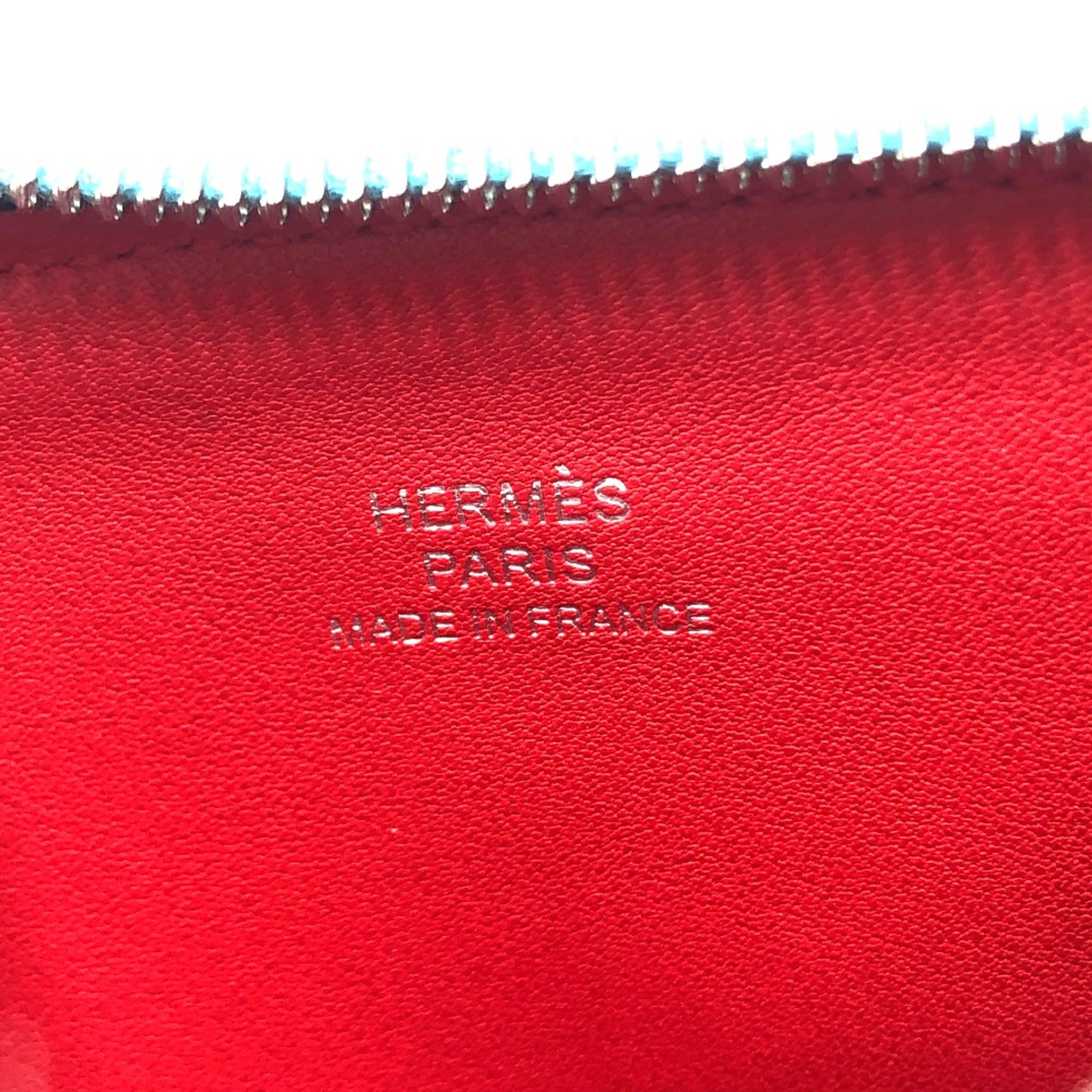Hermes Blue Leather Pouch (Pre-Owned)