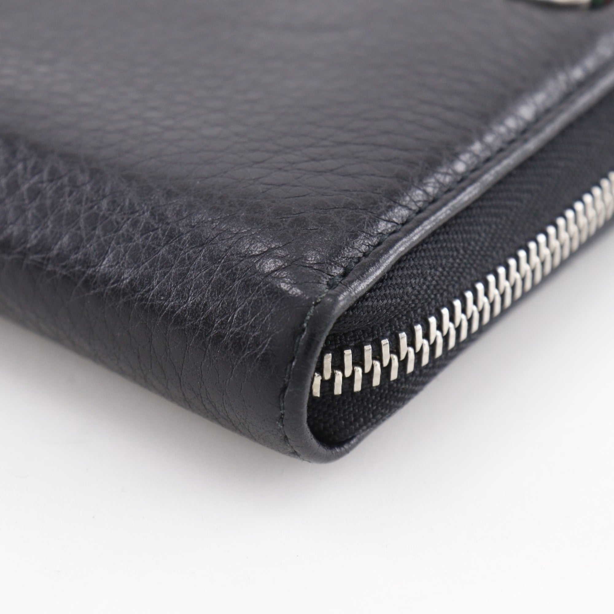 Gucci Black Leather Long Wallet (Bi-Fold) (Pre-Owned)