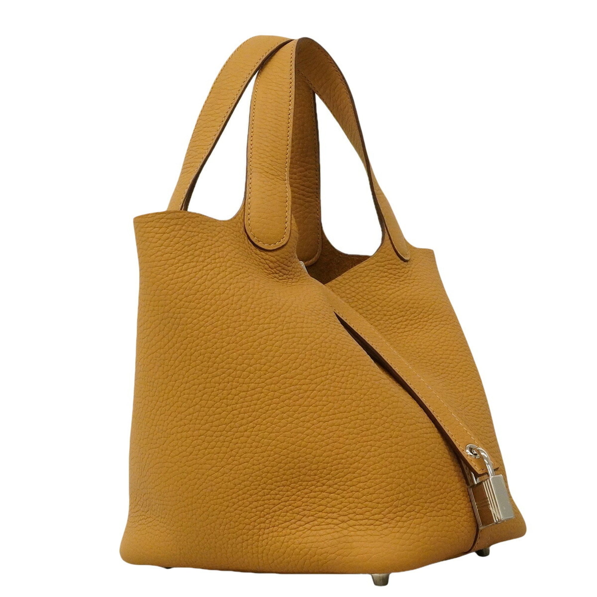 Hermes Brown Taurillon Clemence Leather Handbag (Pre-Owned)