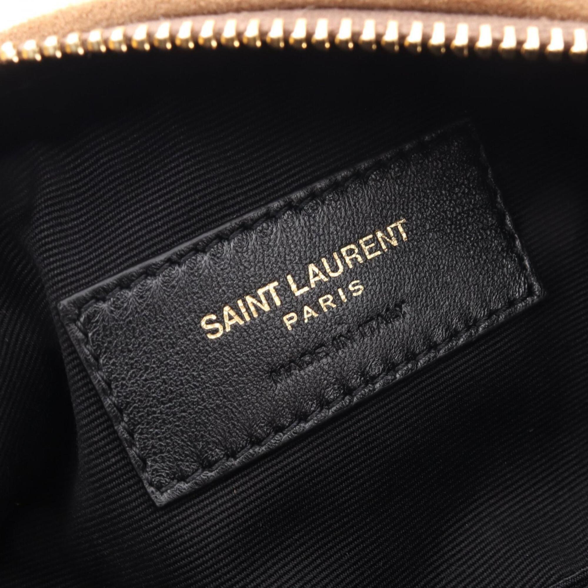 Yves Saint Laurent Beige Brown Suede Leather Handbag Shoulder Bag (Pre-Owned)