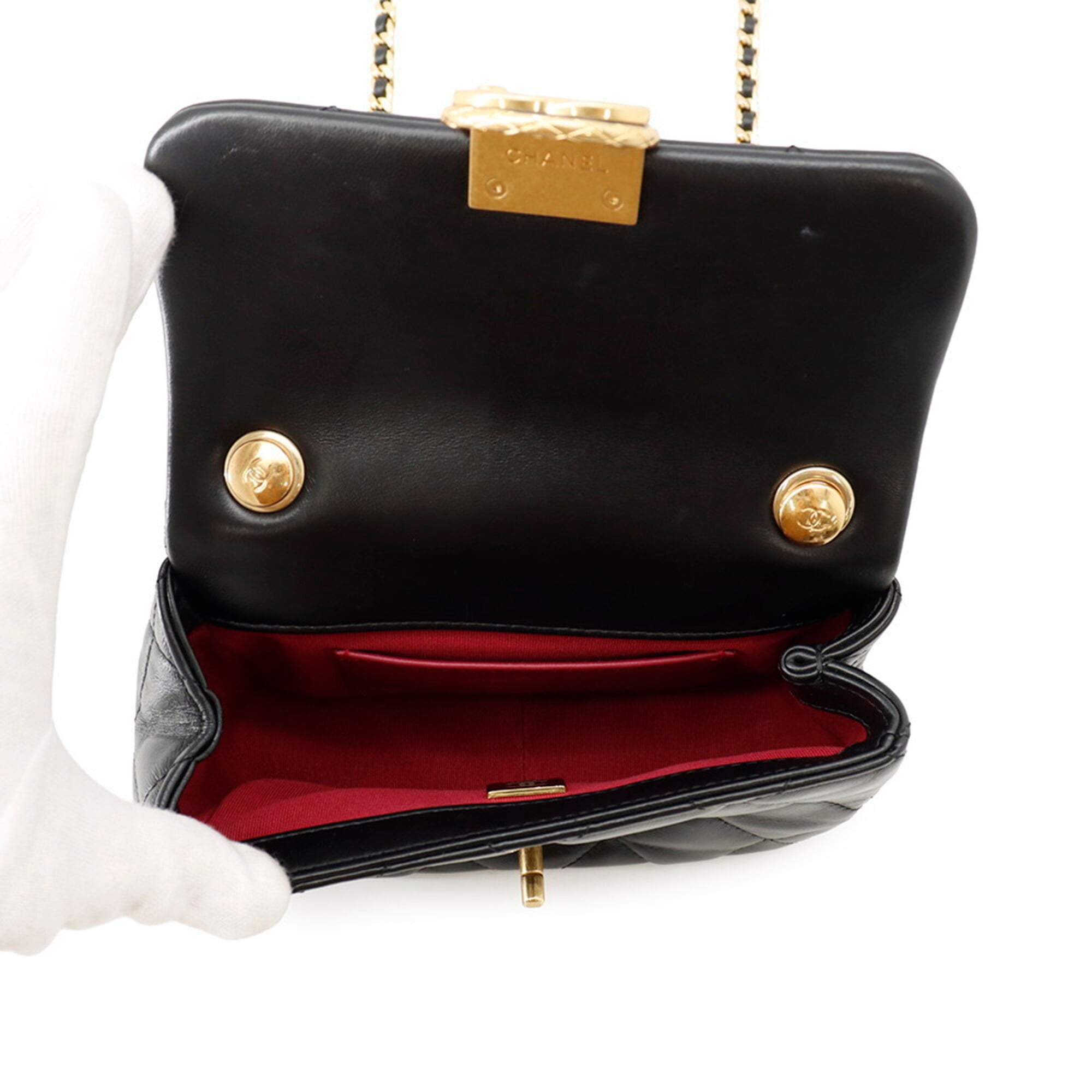 Chanel Black Handbag Shoulder Bag (Pre-Owned)