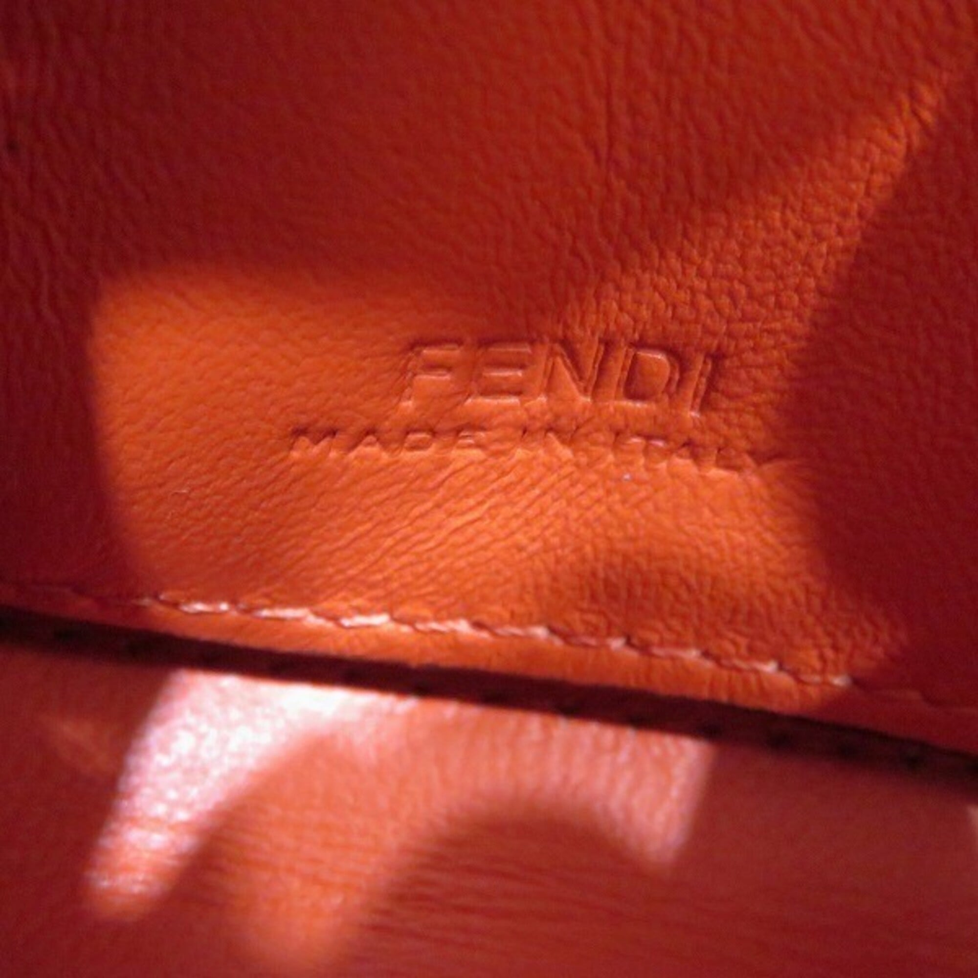 Fendi Orange Leather Handbag Shoulder Bag (Pre-Owned)