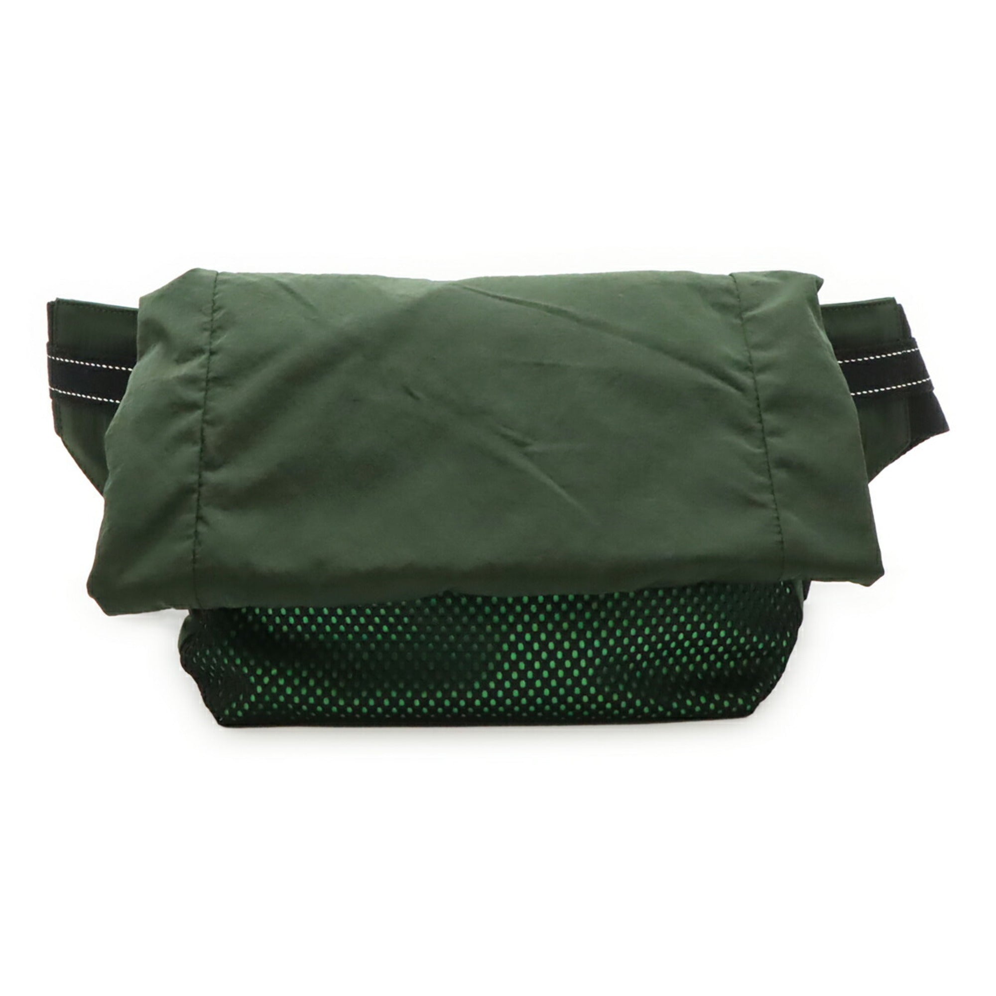 Bottega Veneta Black Green Khaki Nylon Sling Bag (Pre-Owned)