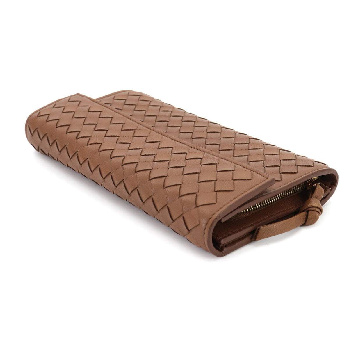 Bottega Veneta Brown Intrecciato Long Wallet (Bi-Fold) (Pre-Owned)