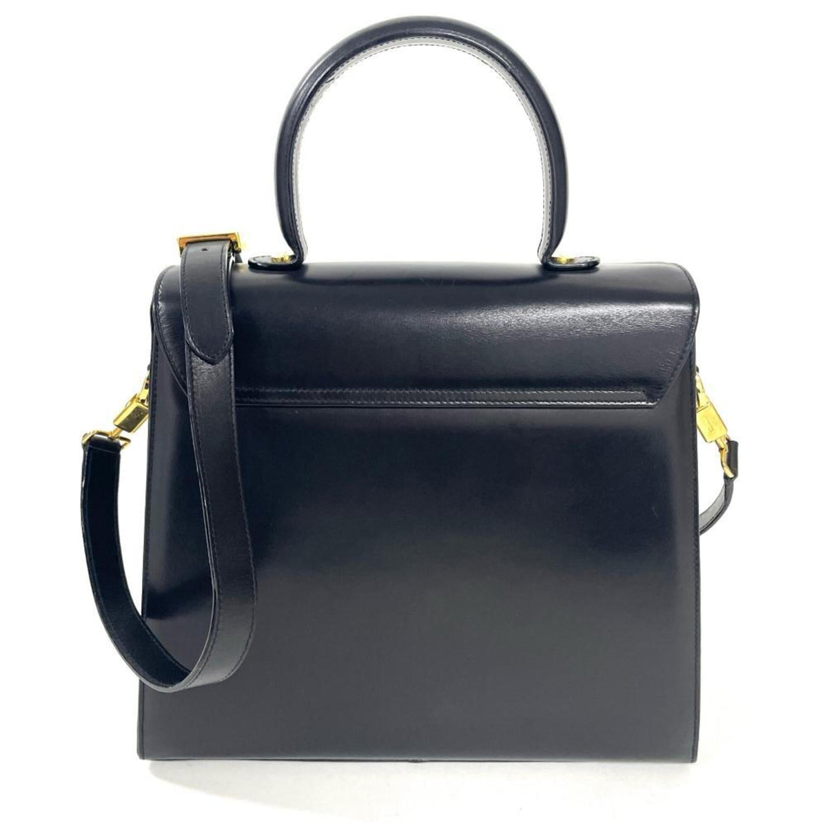 Salvatore Ferragamo Black Leather Handbag (Pre-Owned)