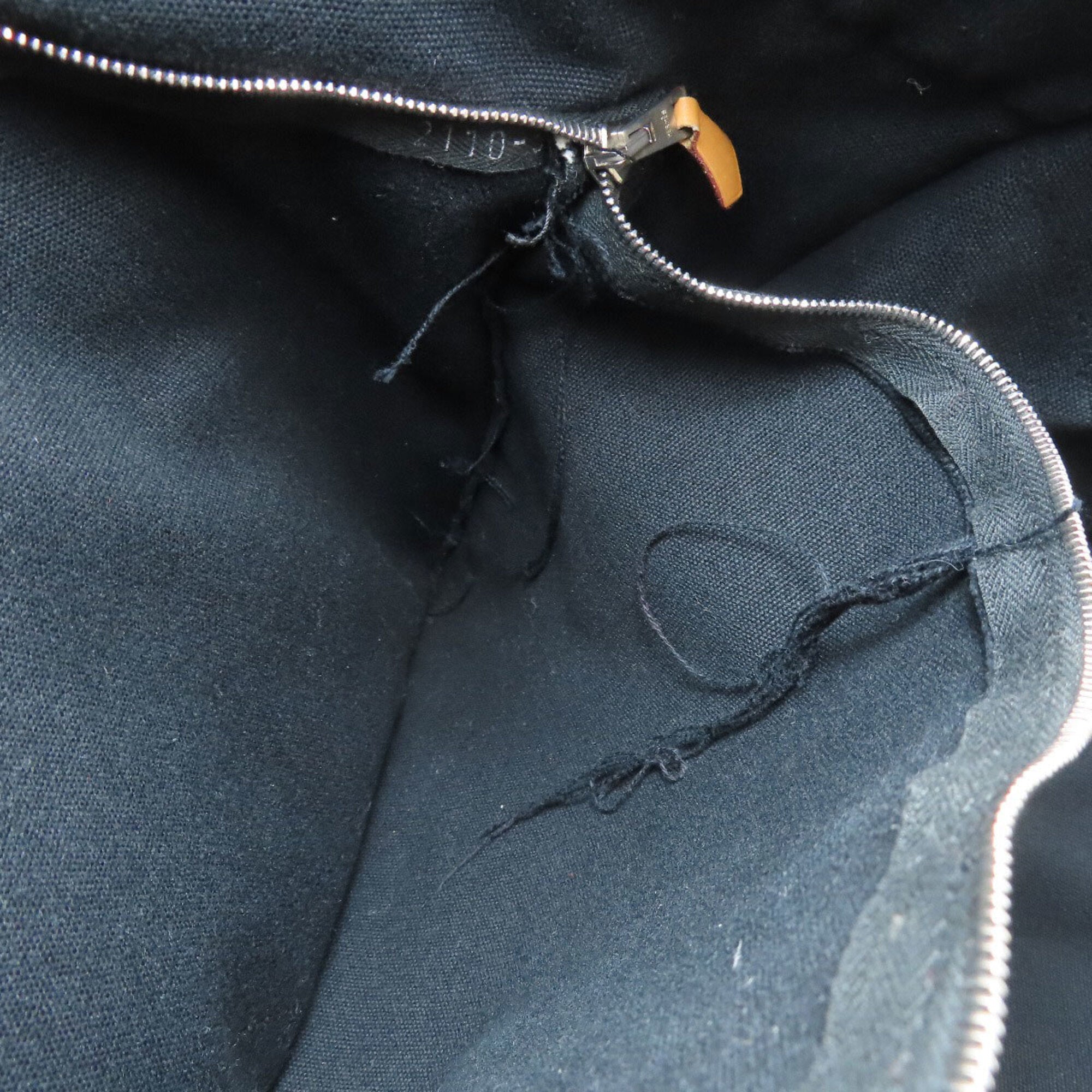 Hermes Black Gray Canvas Tote Bag (Pre-Owned)