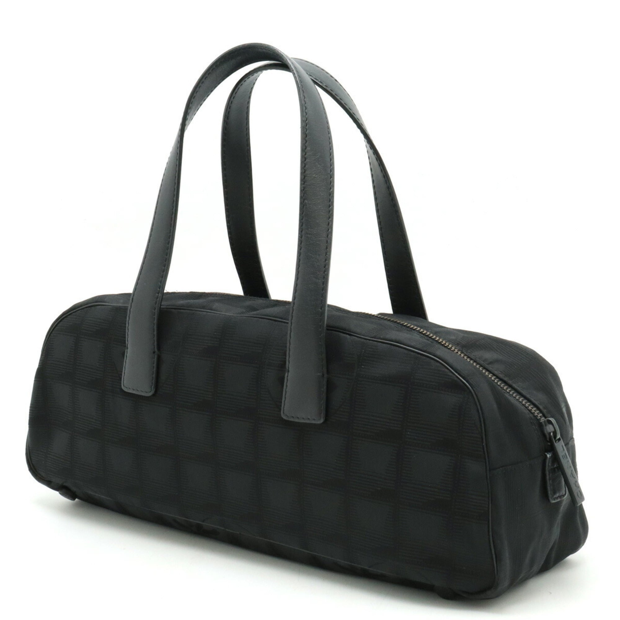 Chanel New Travel Line Black New Travel Line Boston Bag Handbag (Pre-Owned)