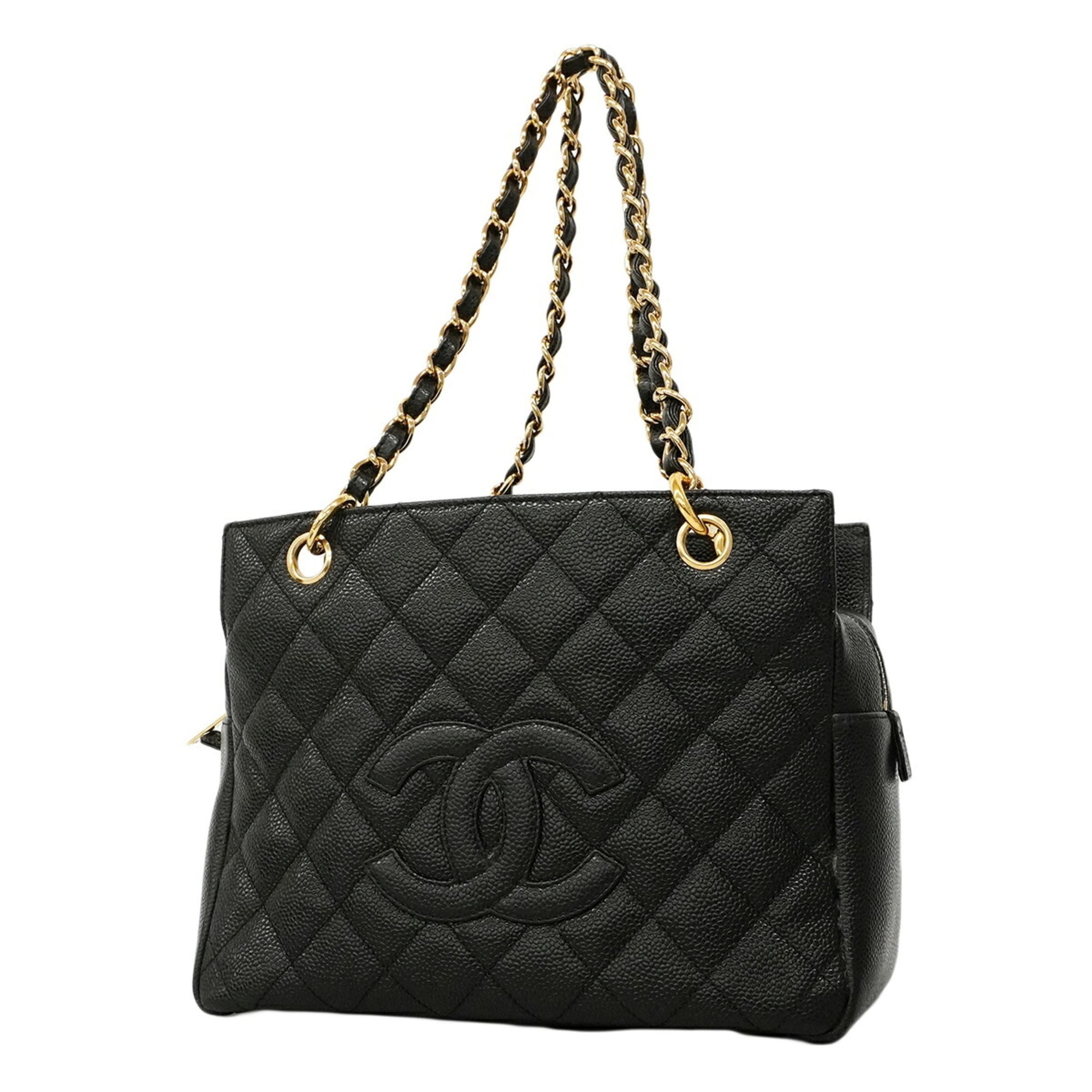 Chanel Black Grained Calfskin Shoulder Bag (Pre-Owned)