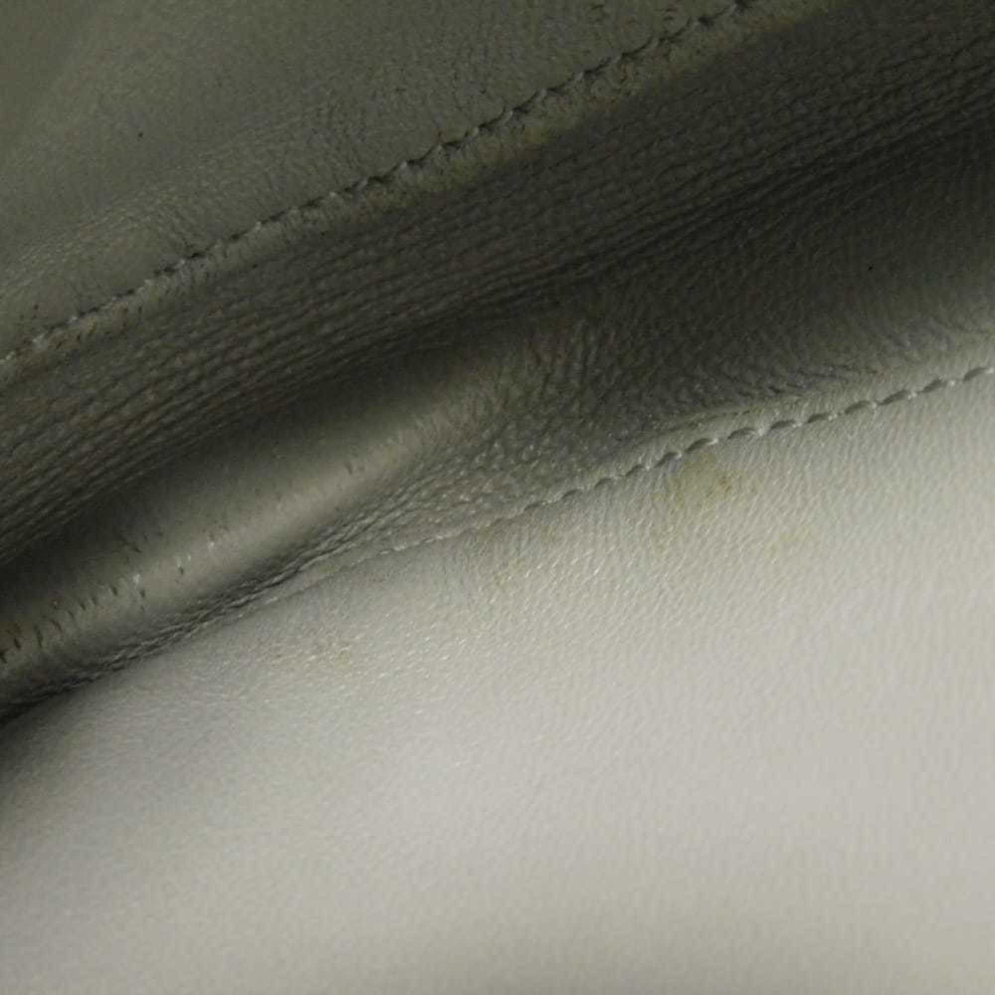 Celine Pale Gray Leather Pochette Shoulder Bag (Pre-Owned)