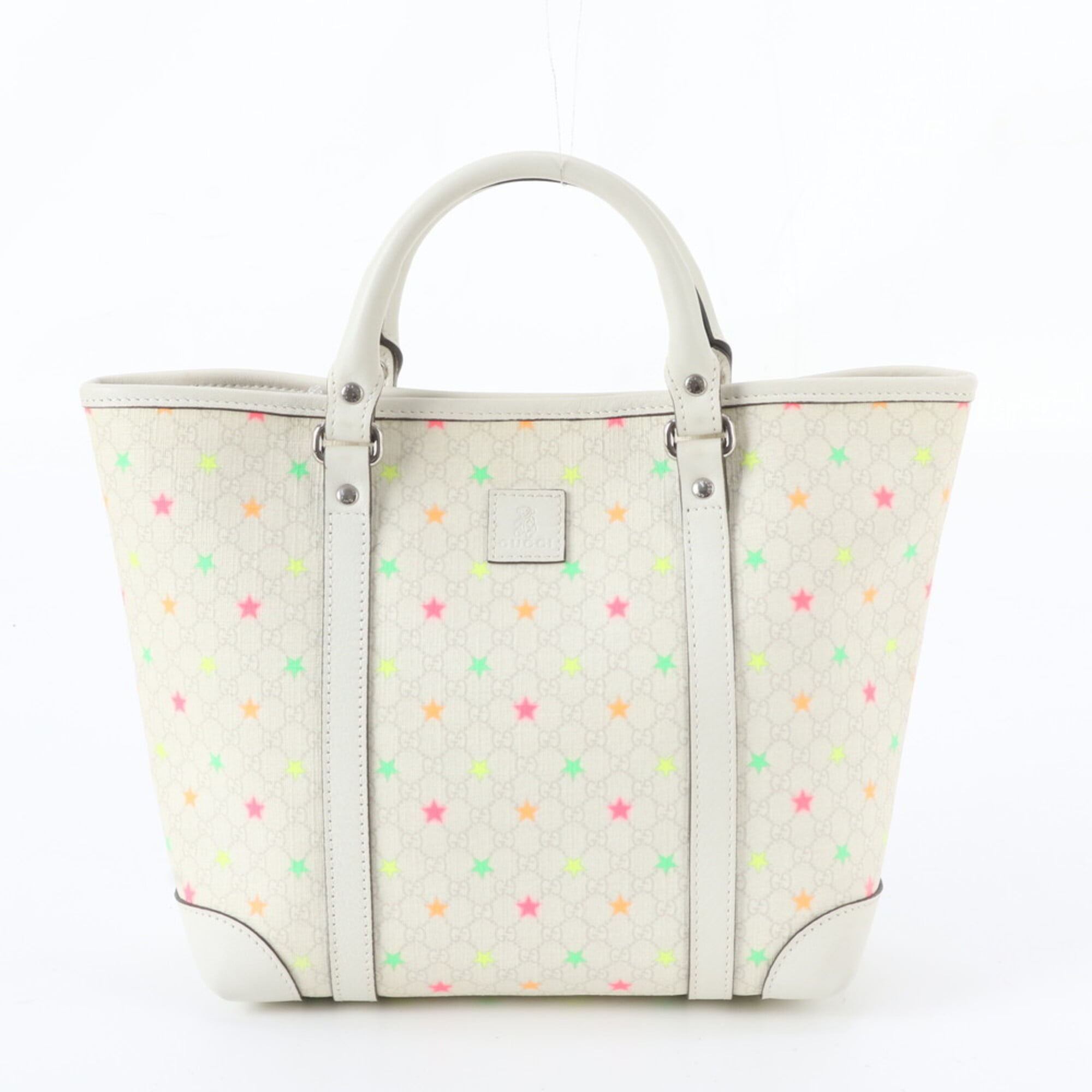 Gucci Multi-Color Leather Coated Canvas Handbag Tote Bag (Pre-Owned)