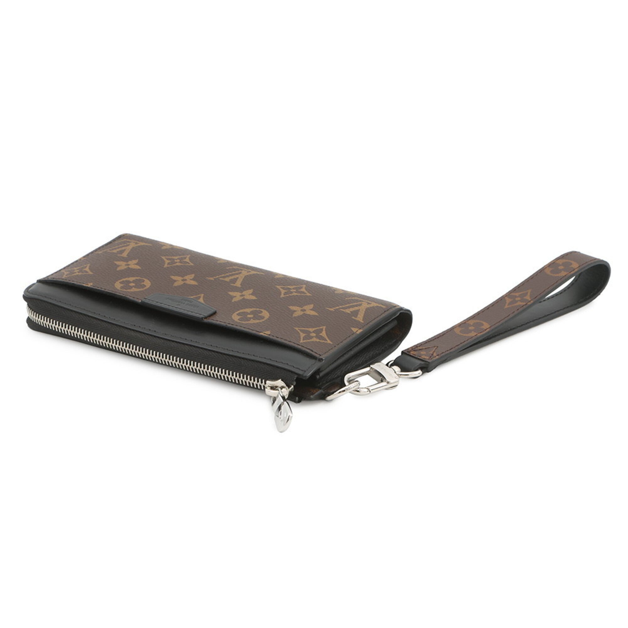 Louis Vuitton Black Monogram Macassar Noir Monogram Long Wallet (Bi-Fold) (Pre-Owned)