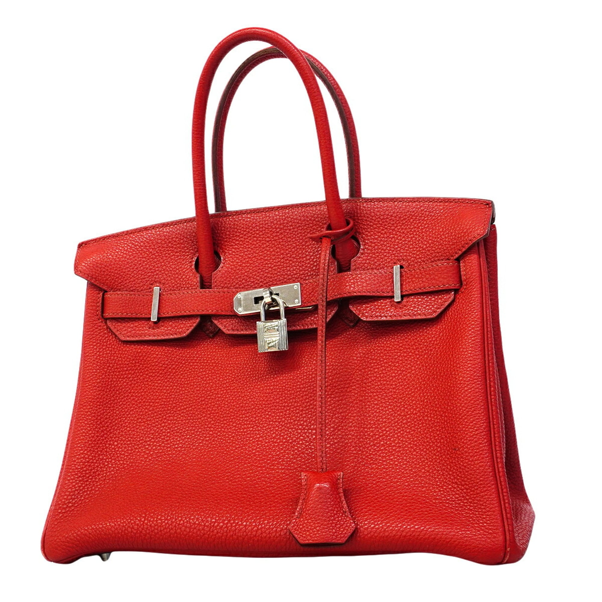 Hermes Rouge Casaque Togo Leather Handbag (Pre-Owned)