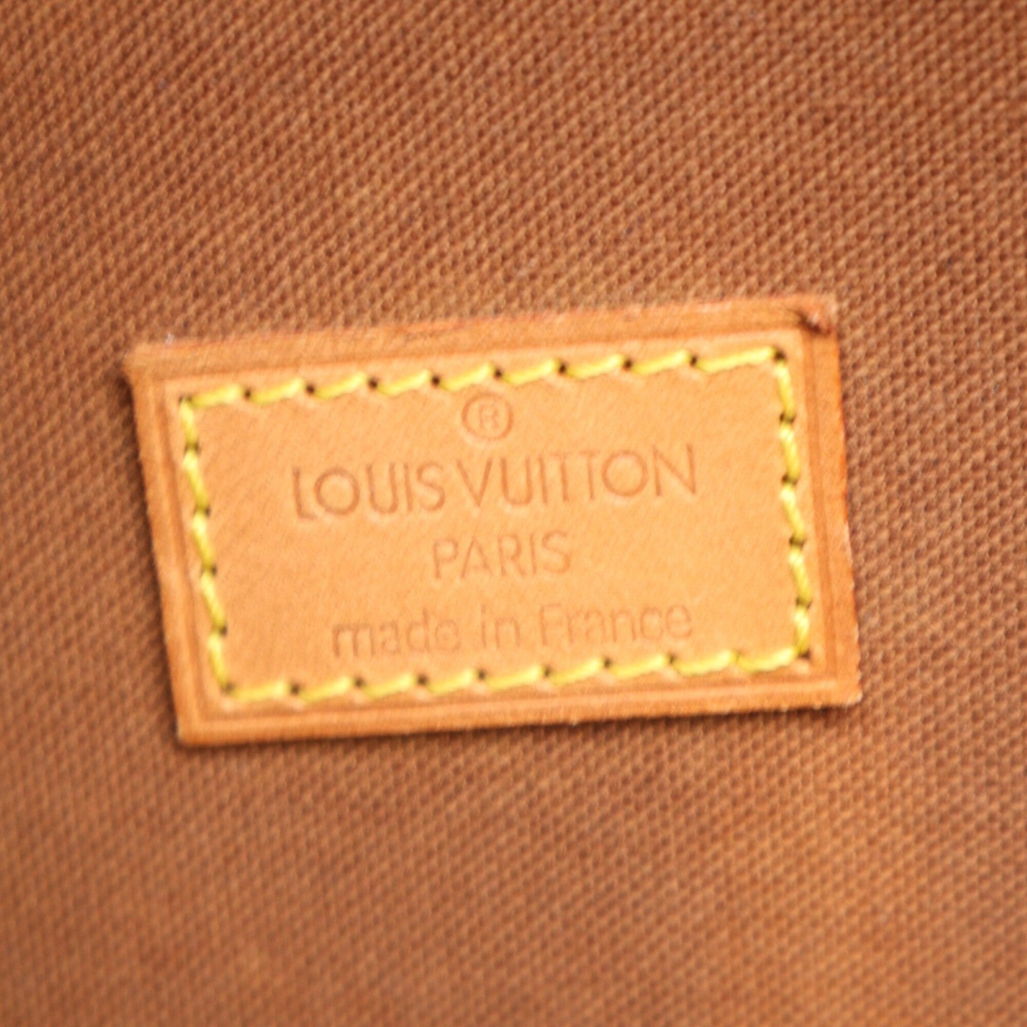 Louis Vuitton Beige Brown Coated Canvas Leather Shoulder Bag (Pre-Owned)