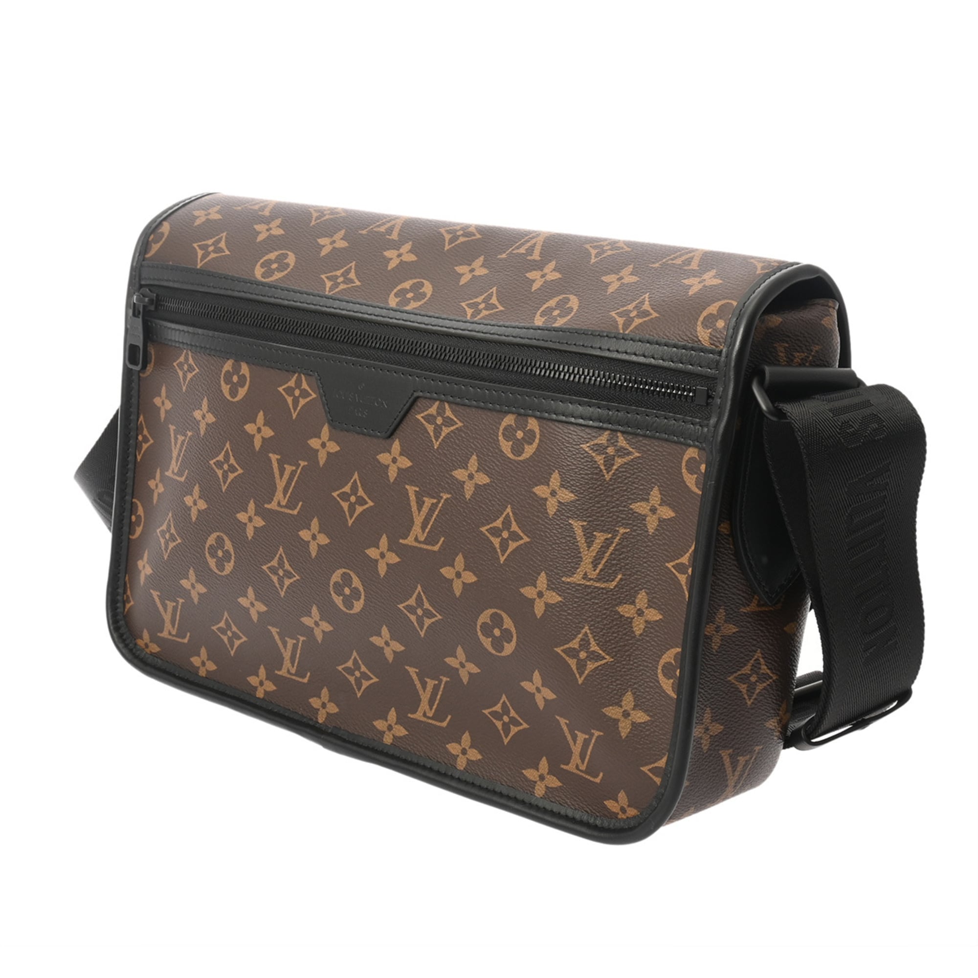Louis Vuitton Black Brown Monogram Leather Shoulder Bag (Pre-Owned)
