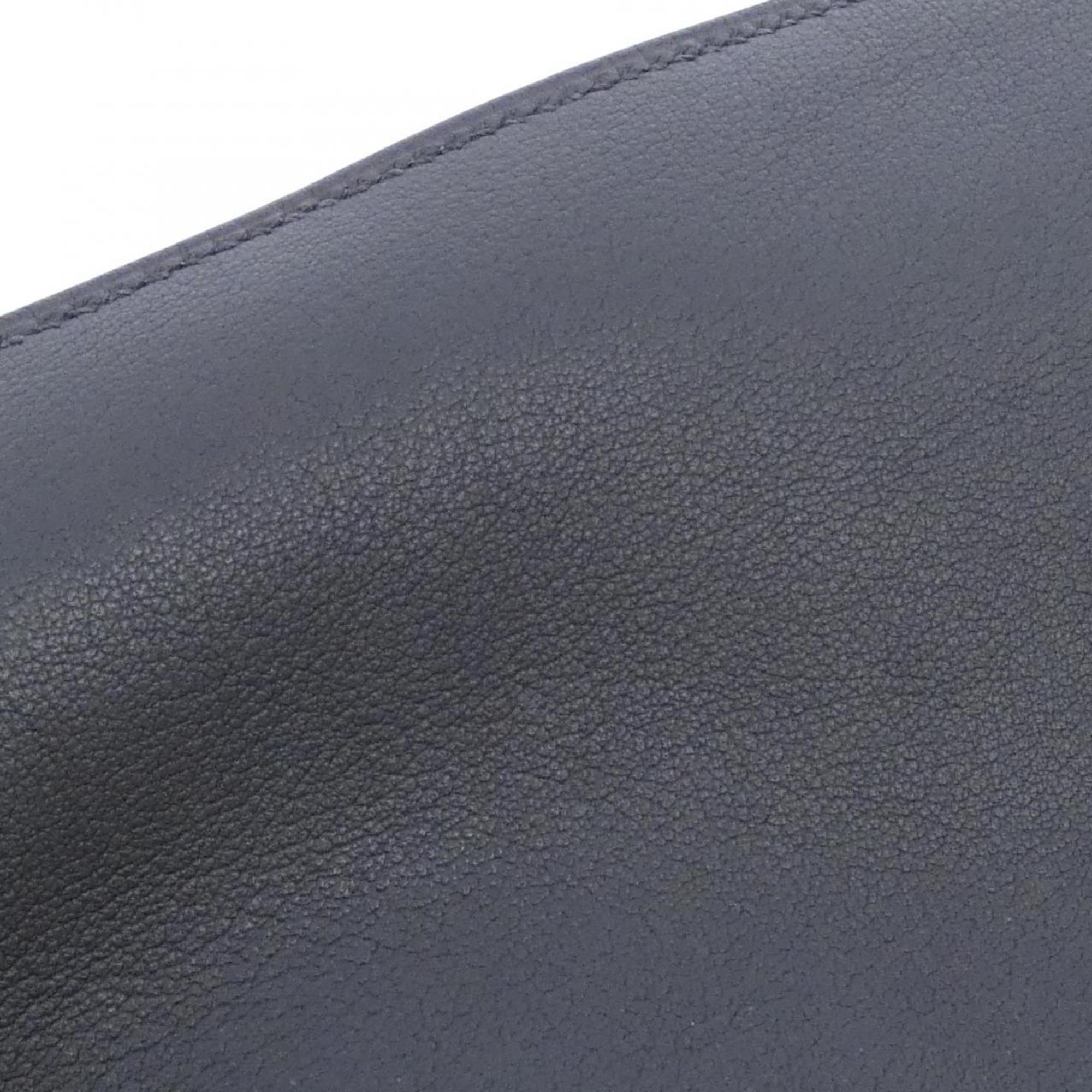 Hermes Black Swift Leather Chain/Shoulder Wallet (Pre-Owned)
