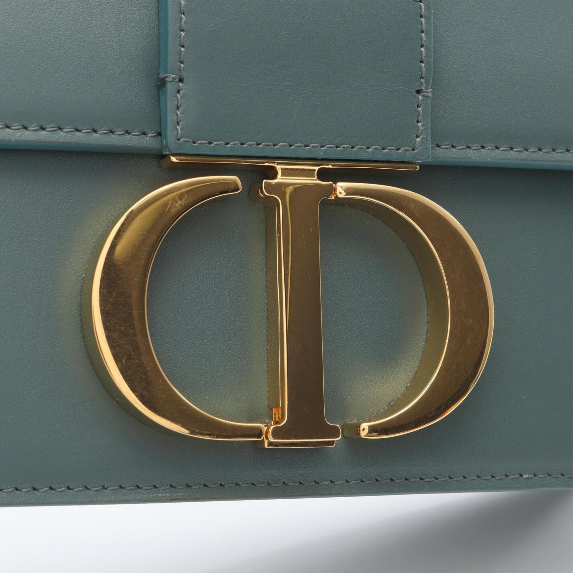 Christian Dior Green Leather Handbag Shoulder Bag (Pre-Owned)