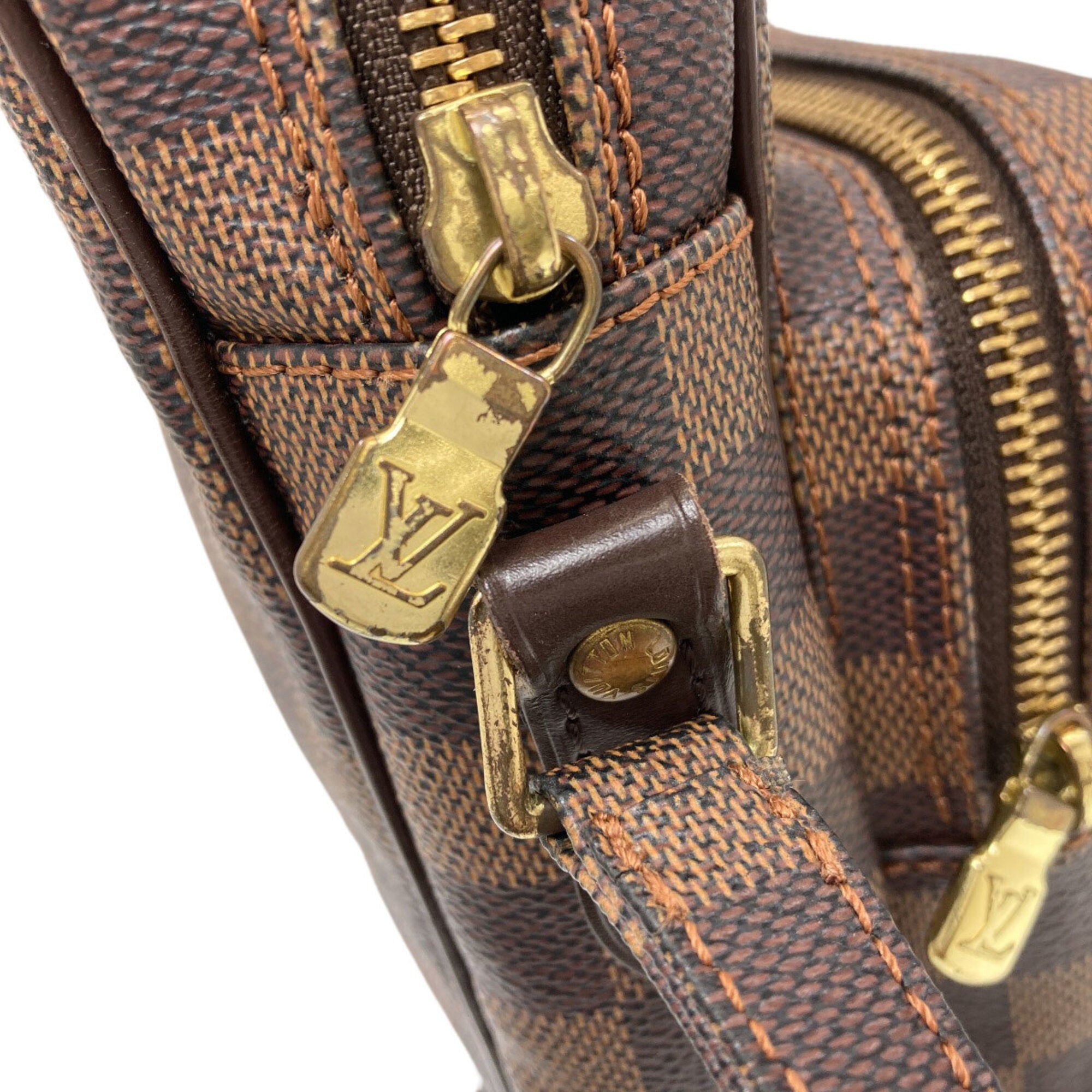 Louis Vuitton Damier Canvas Ebene Damier Canvas Shoulder Bag (Pre-Owned)