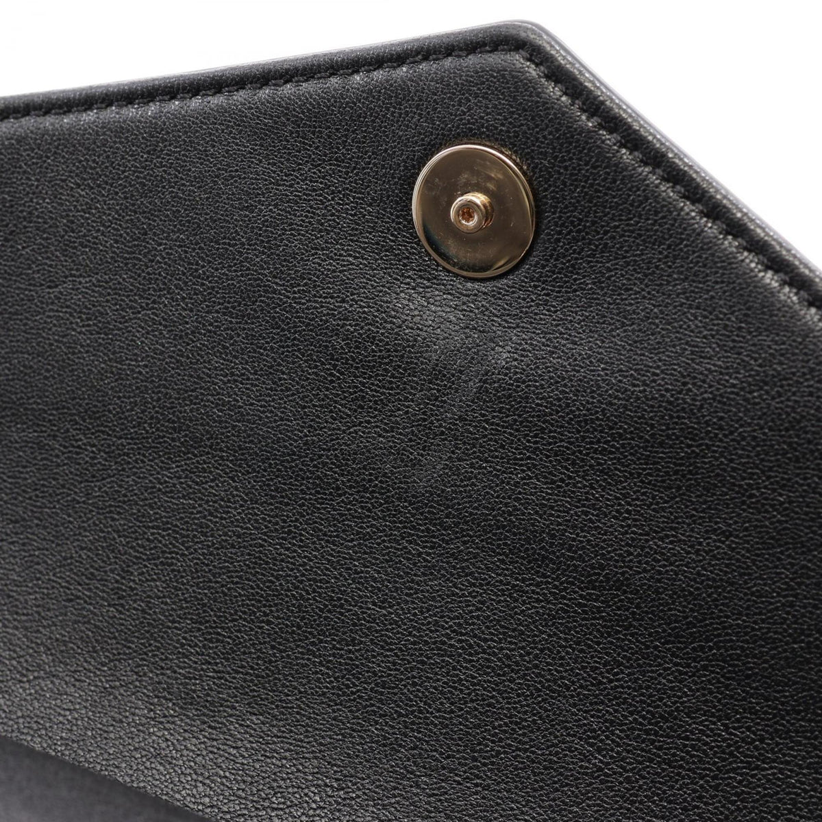 Chanel Chevron (V Stitch) Black Navy Leather Handbag Shoulder Bag (Pre-Owned)