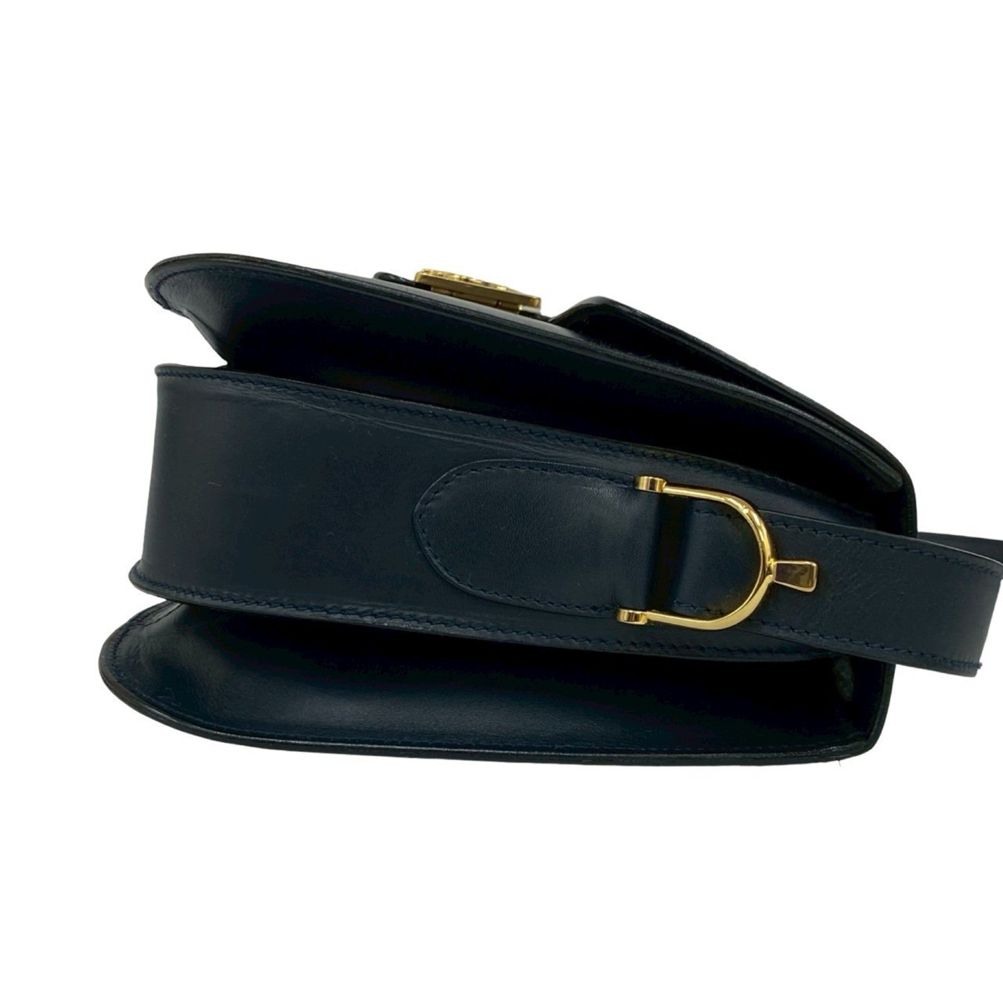 Celine Navy Leather Pochette Shoulder Bag (Pre-Owned)