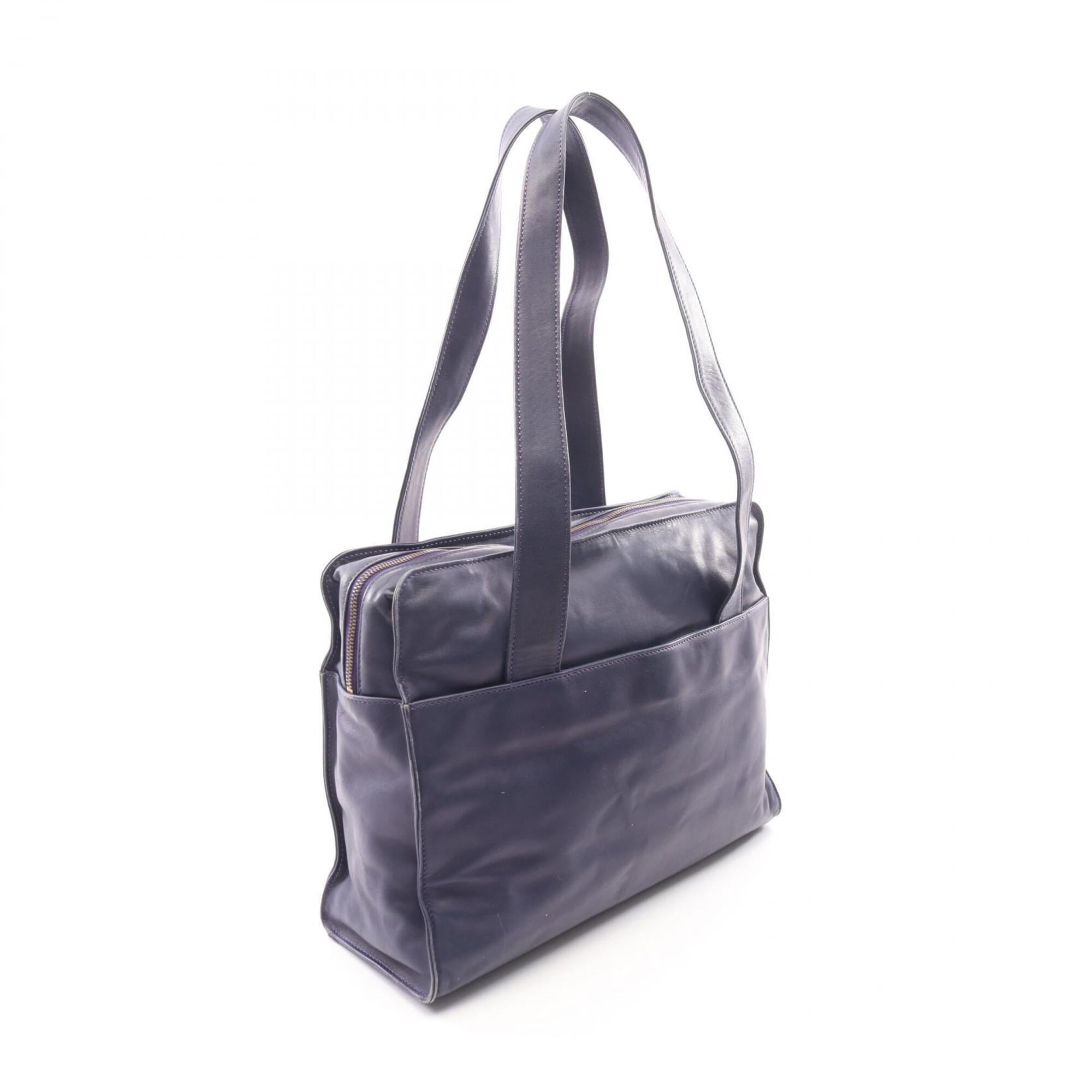 Celine Navy Leather Handbag Tote Bag (Pre-Owned)