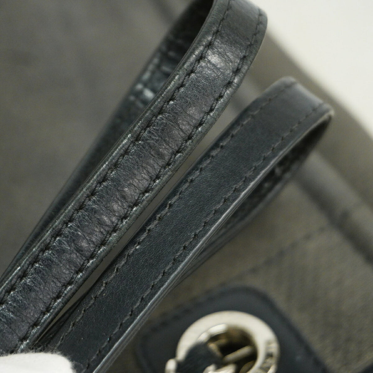 Chanel Black Gray Canvas Tote Bag (Pre-Owned)