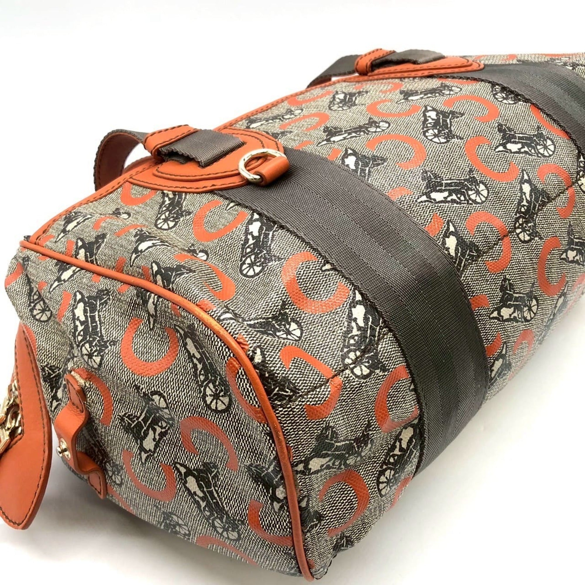 Celine Orange Canvas Leather Handbag (Pre-Owned)