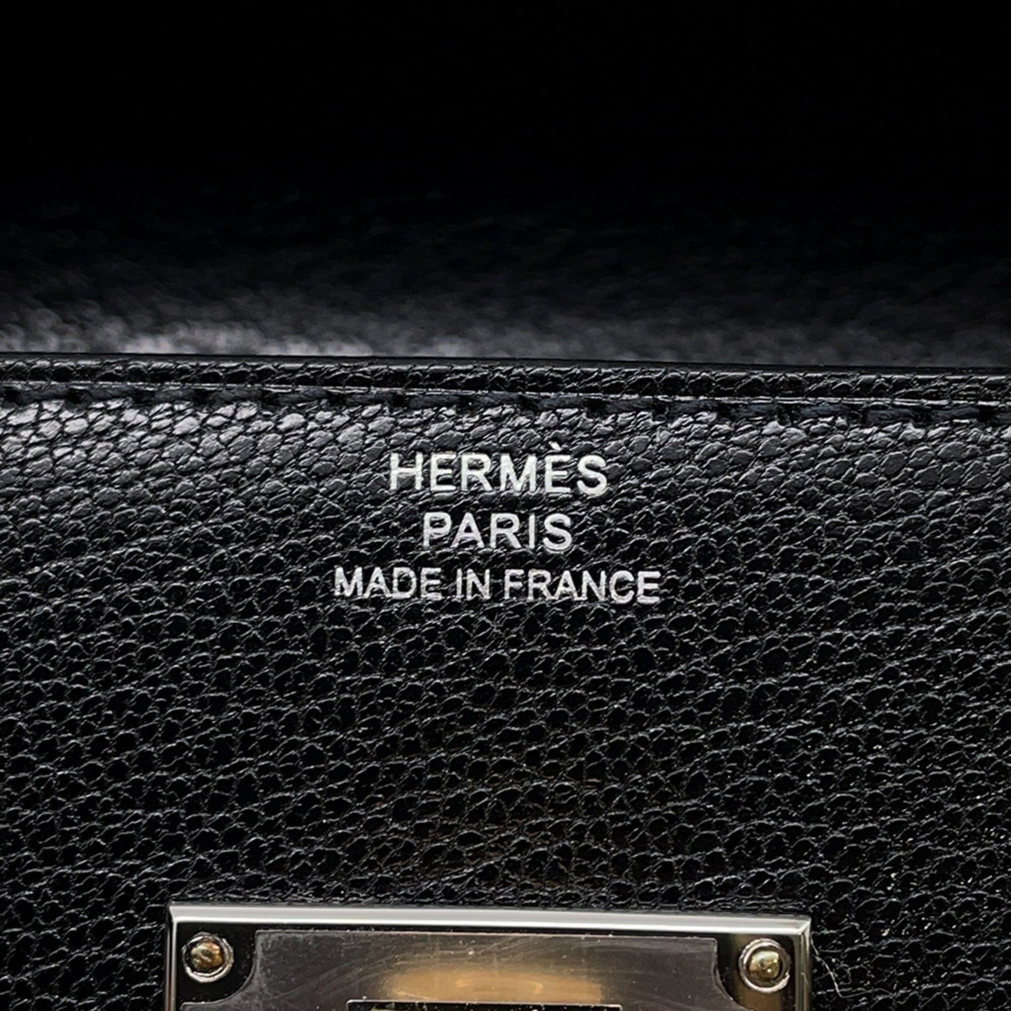 Hermes Kelly Black Chevre Leather Long Wallet (Bi-Fold) (Pre-Owned)