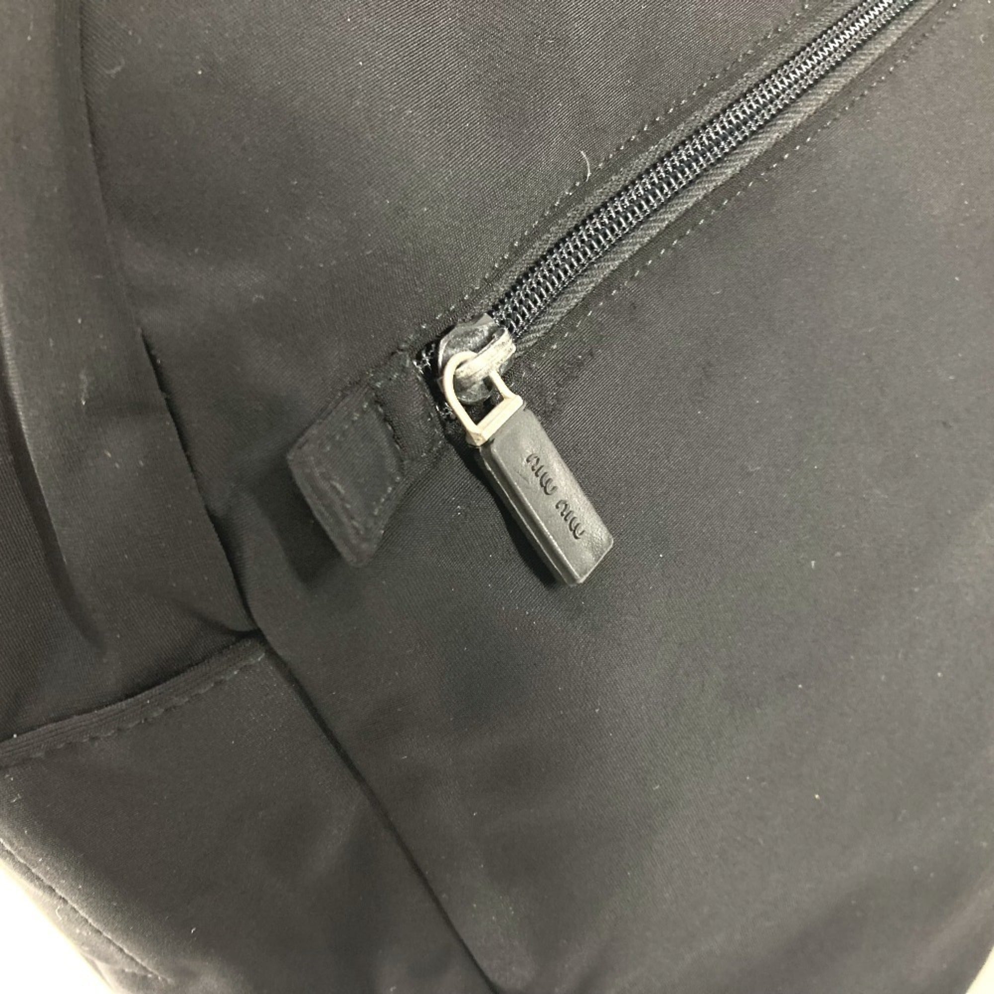 Miu Miu Black Nylon Boston Bag Shoulder Bag (Pre-Owned)