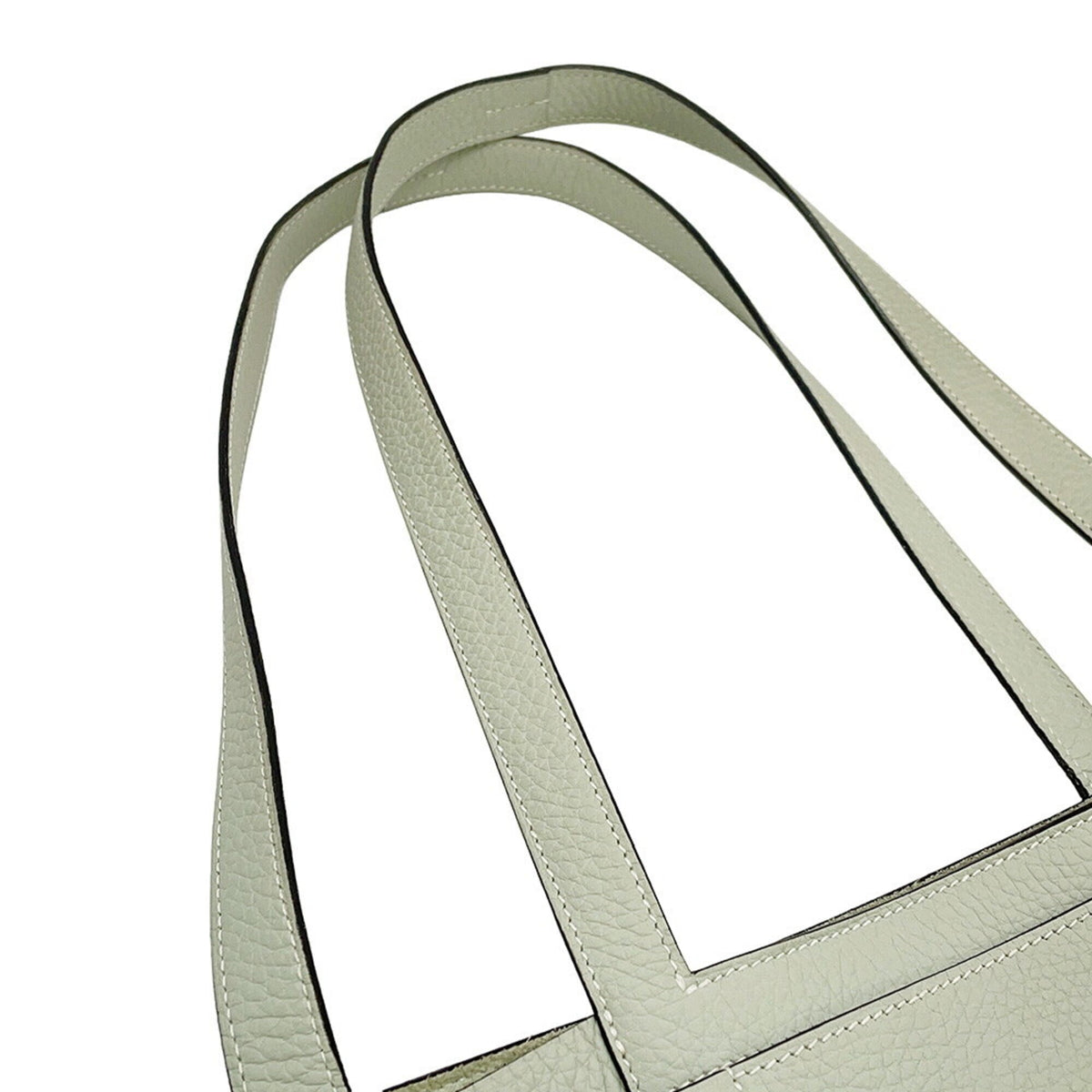 Hermes Light Gray Light Green Taurillon Clemence Leather Handbag Tote Bag (Pre-Owned)