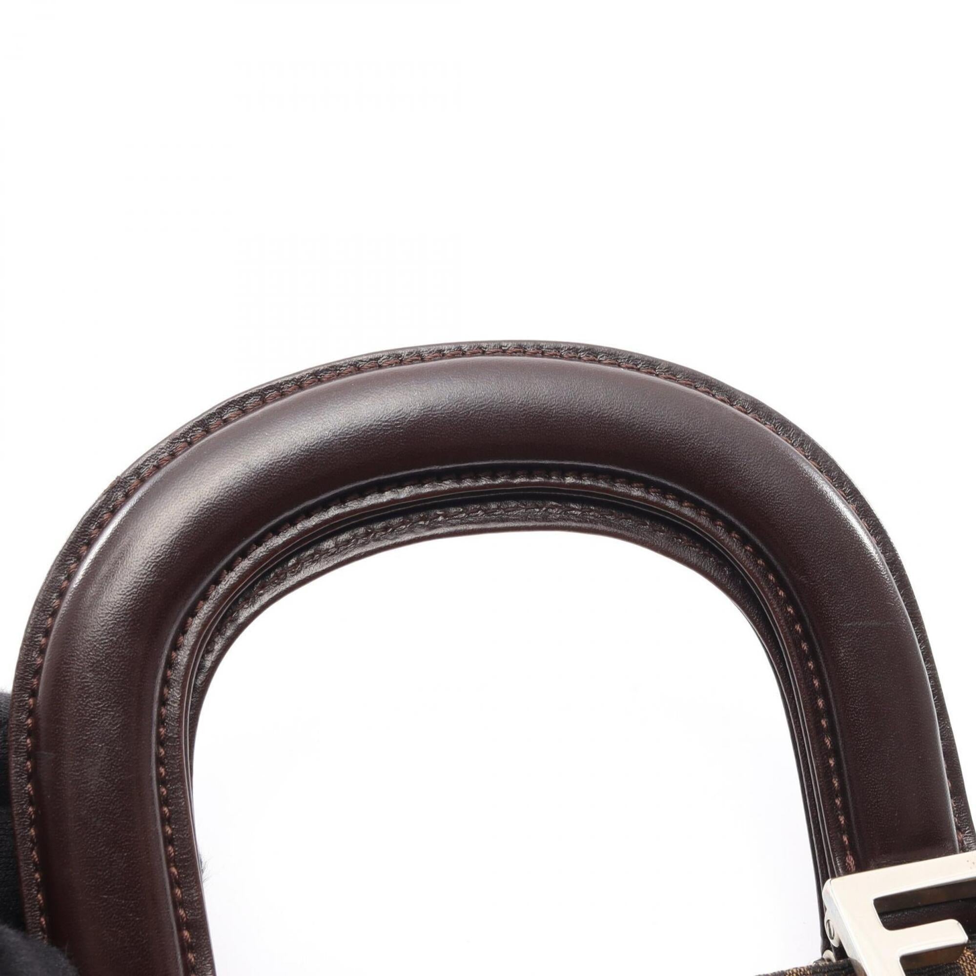 Fendi Brown Canvas Leather Handbag (Pre-Owned)
