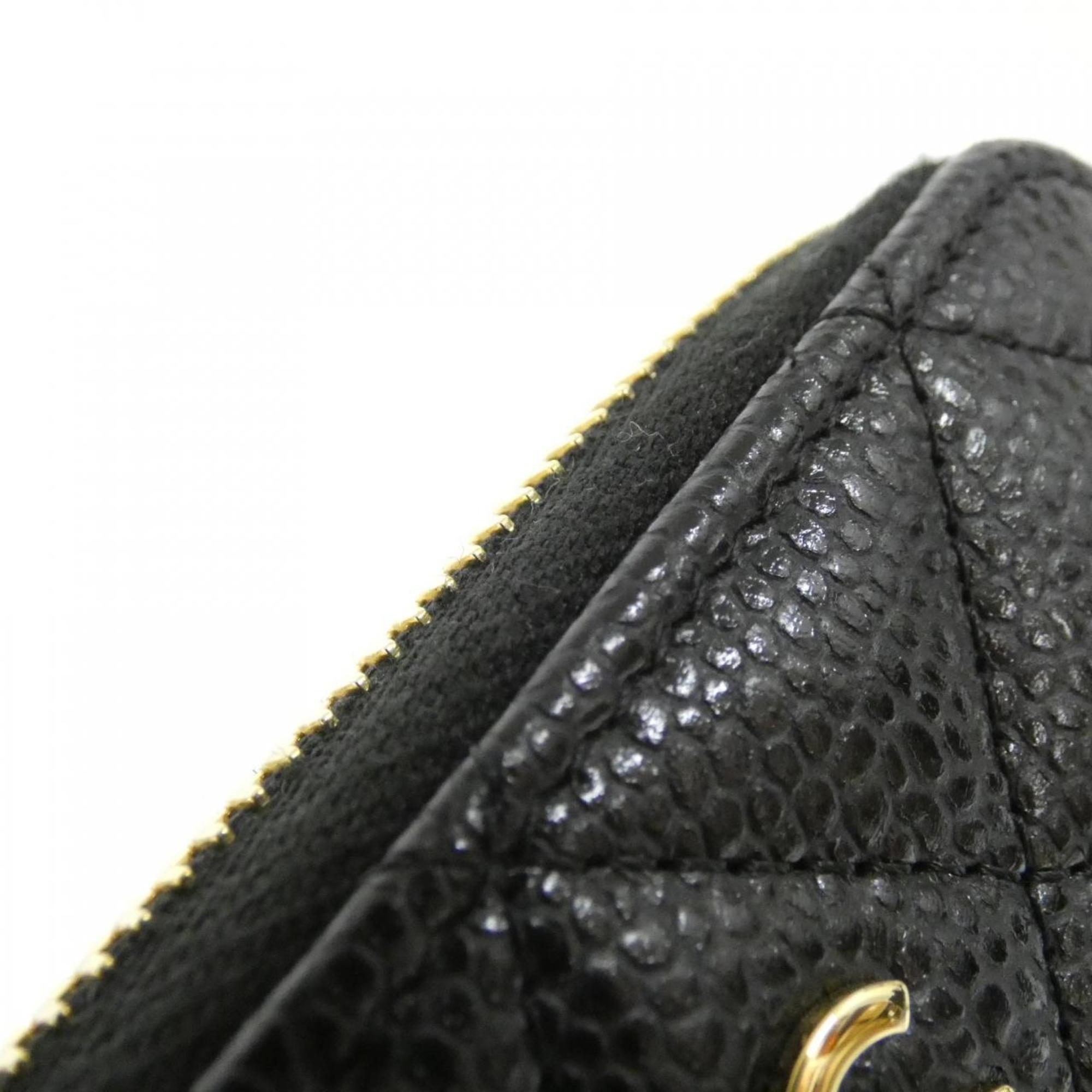 Chanel Black Grained Calfskin Coin Purse/Coin Case (Pre-Owned)