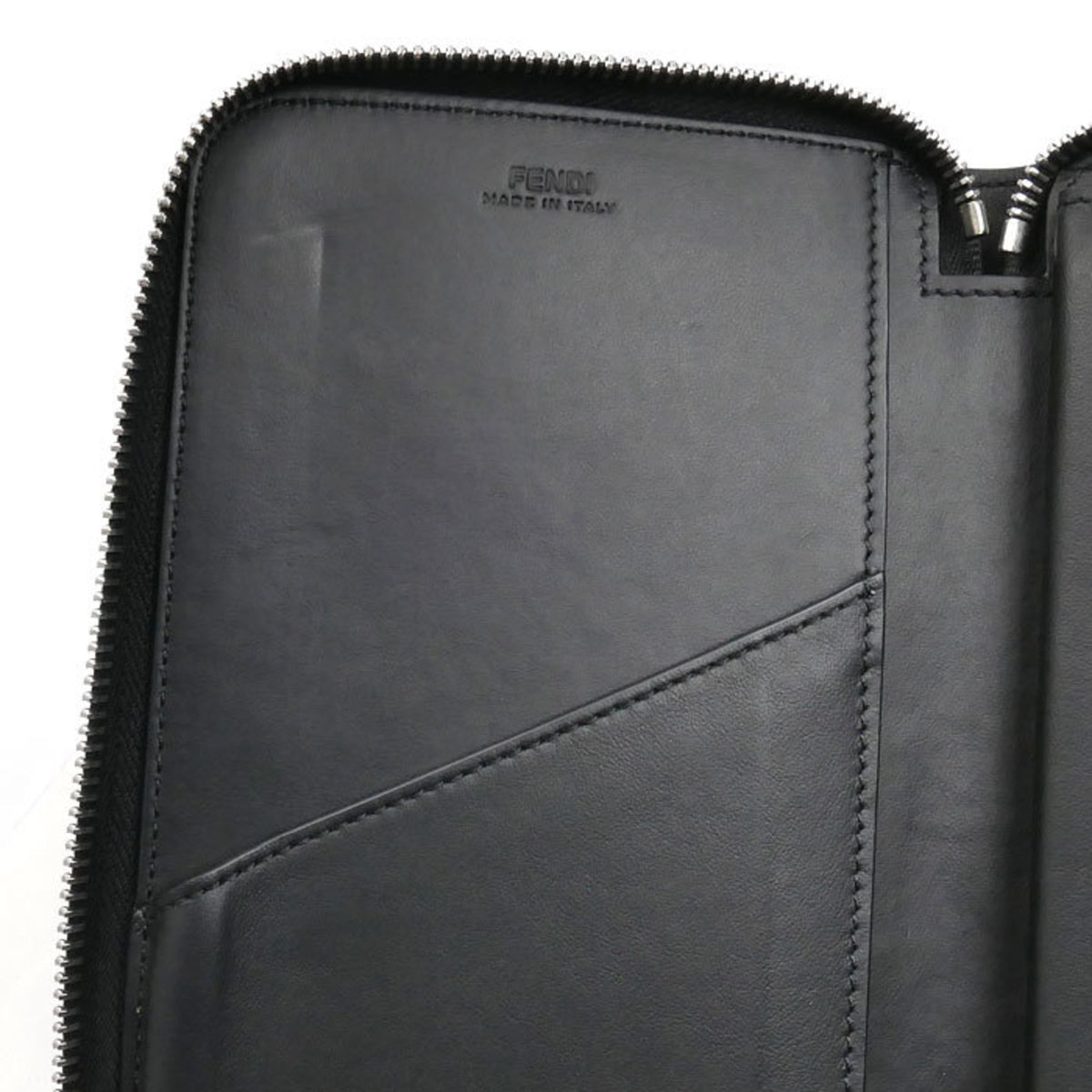 Fendi Black Leather Long Wallet (Bi-Fold) (Pre-Owned)