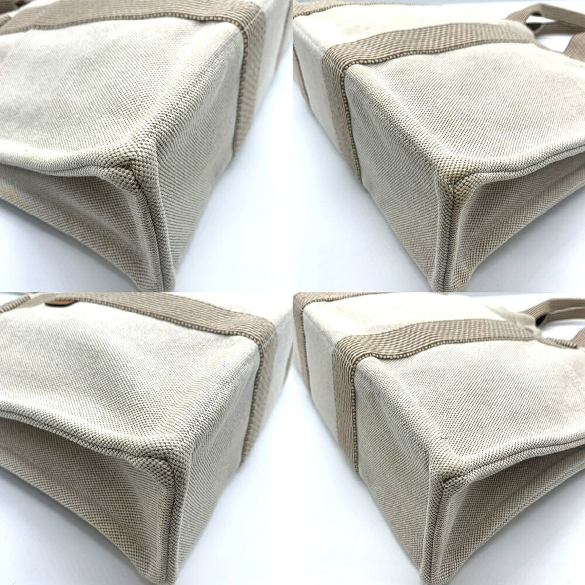 Hermes Beige Brown Canvas Tote Bag (Pre-Owned)