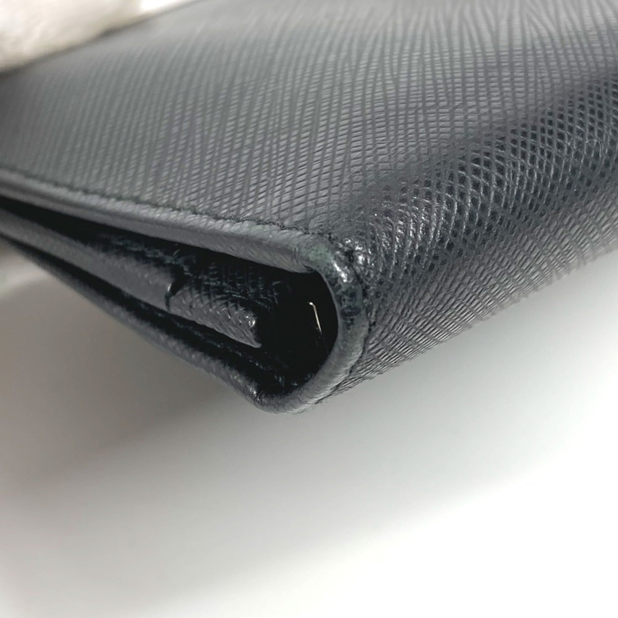 Salvatore Ferragamo Silver Black Leather Long Wallet (Bi-Fold) (Pre-Owned)
