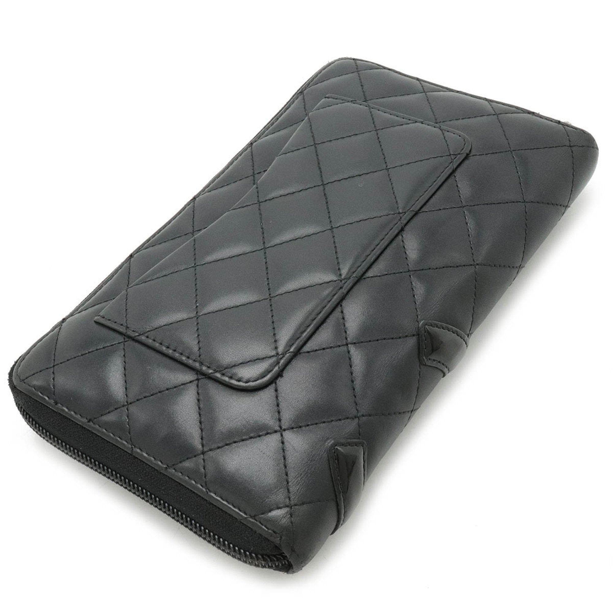 Chanel Black Pink Leather Wallet (Bi-Fold) (Pre-Owned)