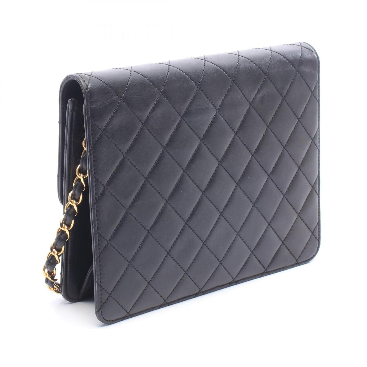 Chanel Black Leather Handbag Shoulder Bag (Pre-Owned)