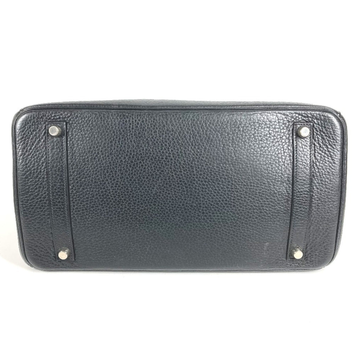 Hermes Black Leather Handbag Tote Bag (Pre-Owned)