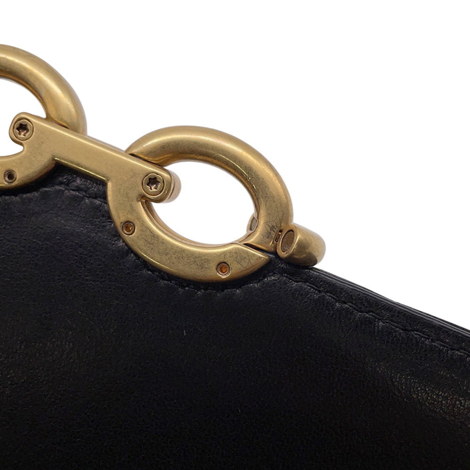 Yves Saint Laurent Black Leather Chain/Shoulder Wallet (Pre-Owned)