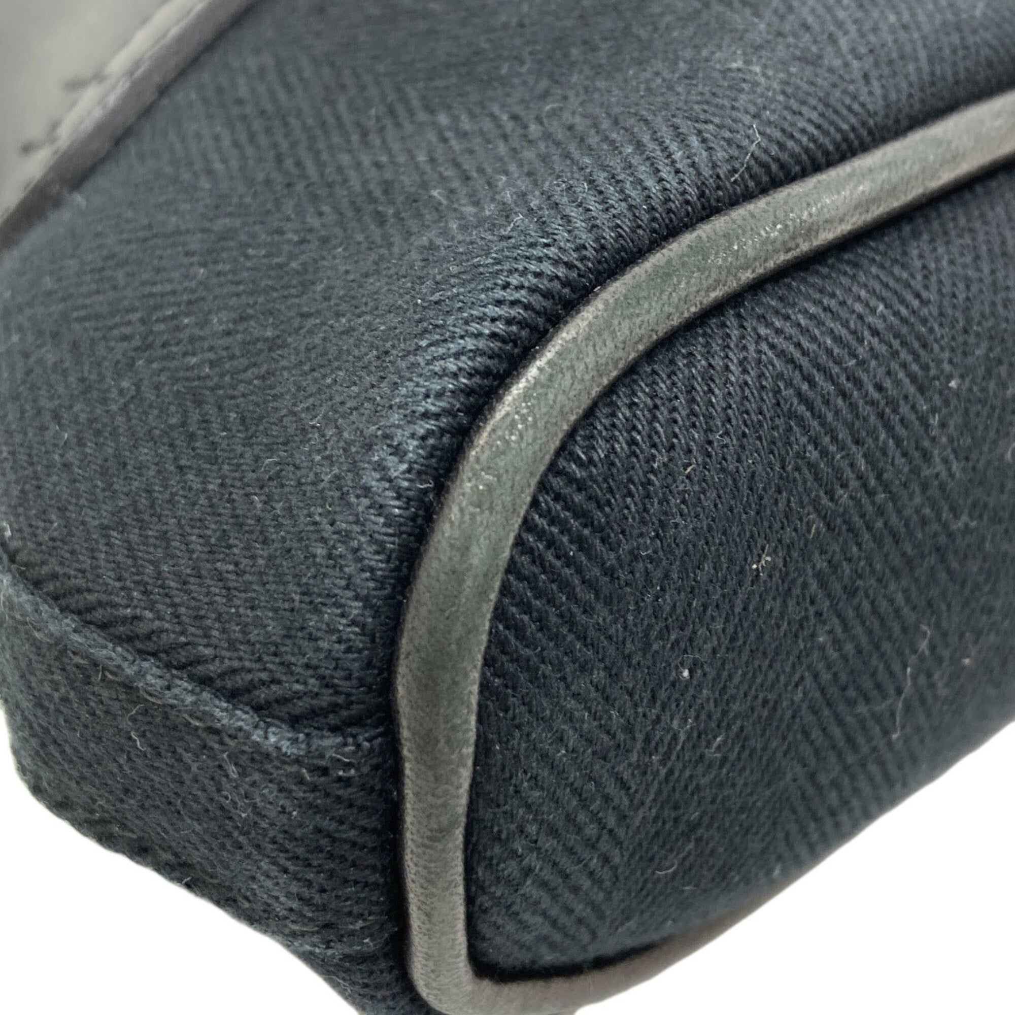 Hermes Black Toile Chevron Handbag (Pre-Owned)