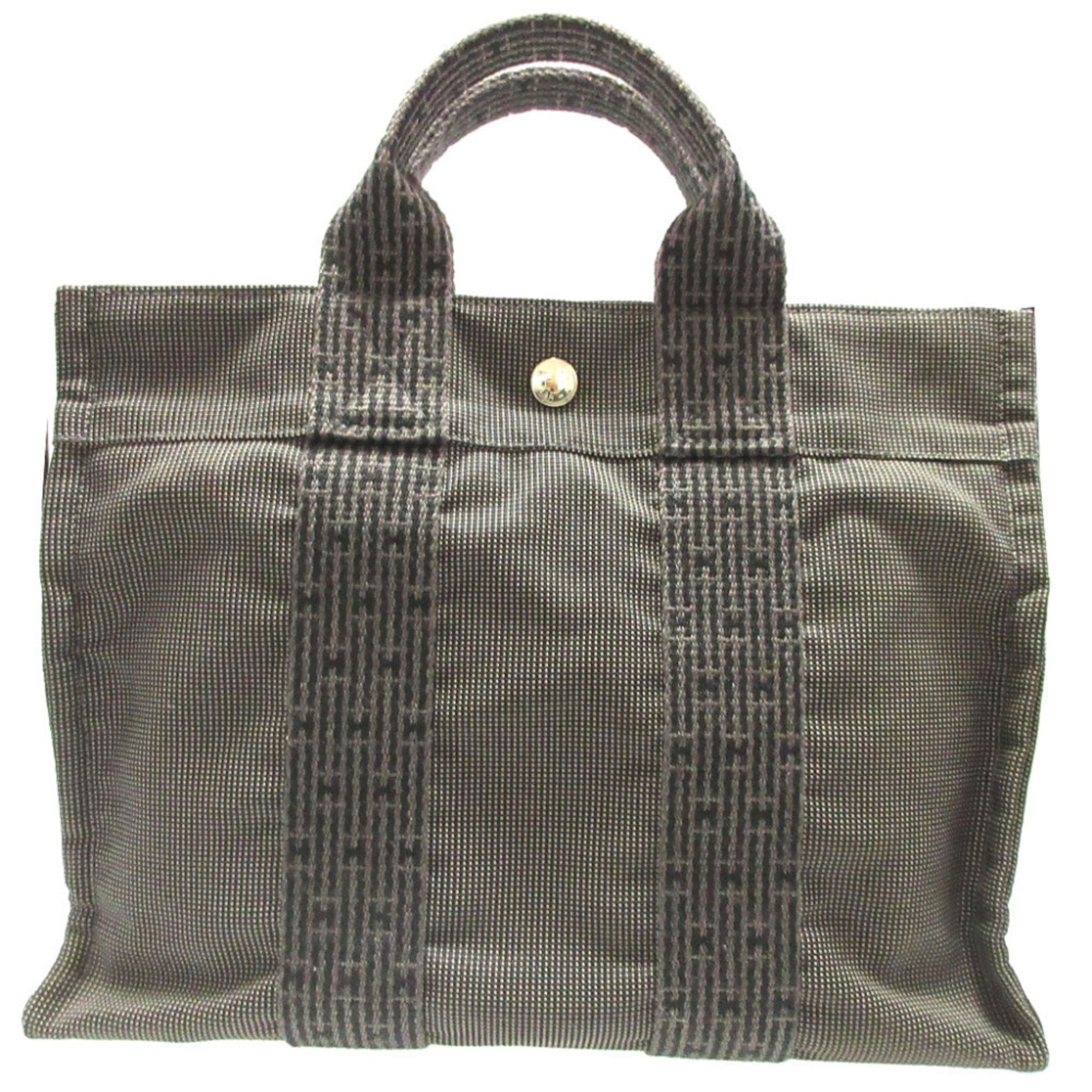 Hermes Gray Canvas Tote Bag (Pre-Owned)