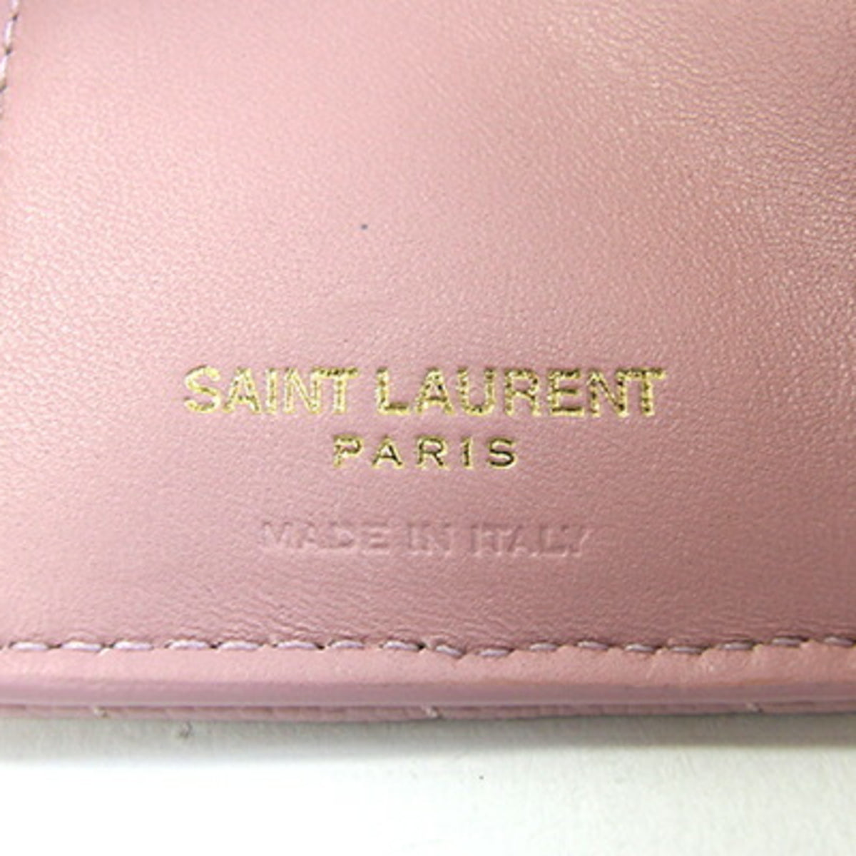 Saint Laurent Black Pink Leather Wallet (Tri-Fold) (Pre-Owned)